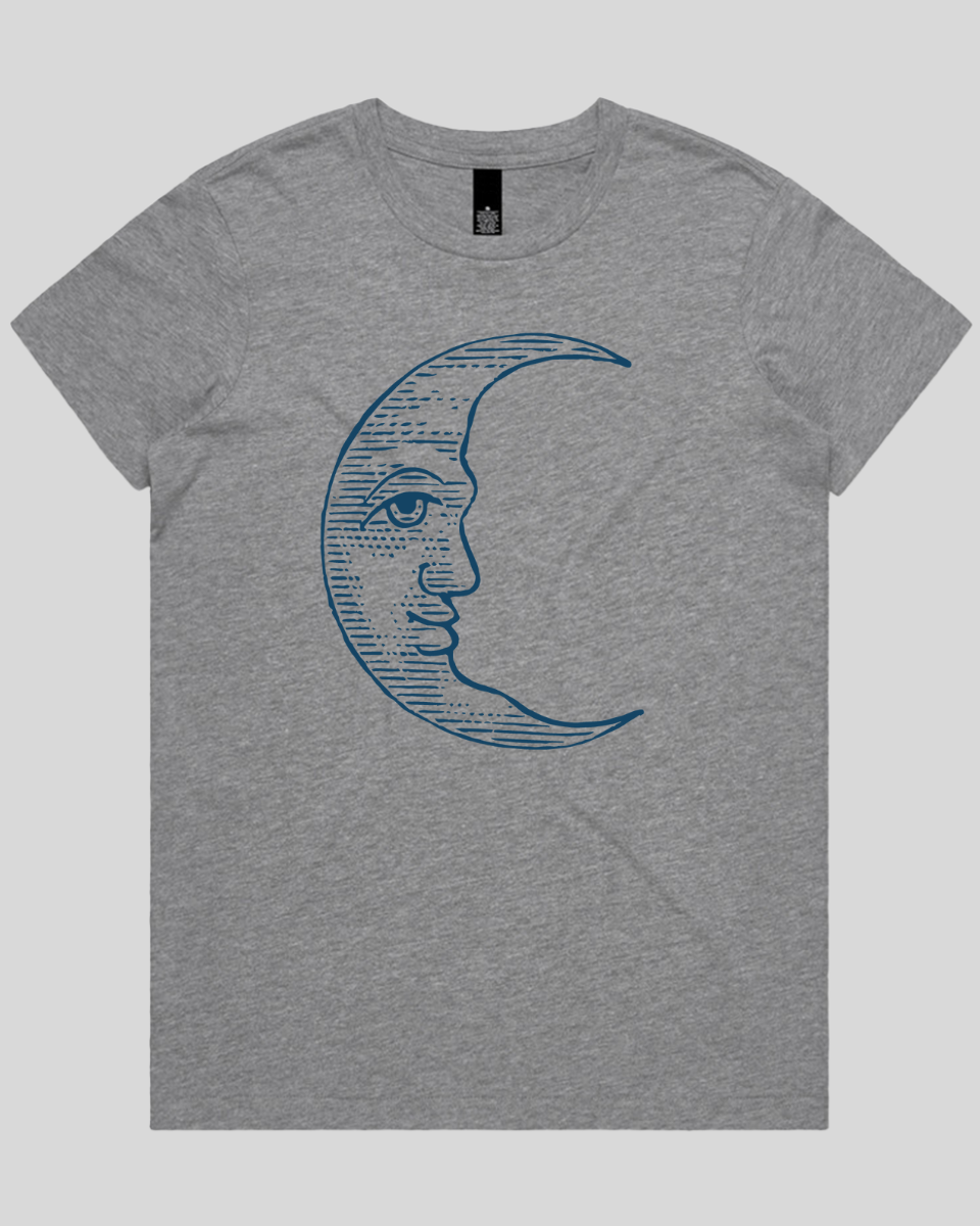 Vintage Crescent Moon Face Women's T-Shirt