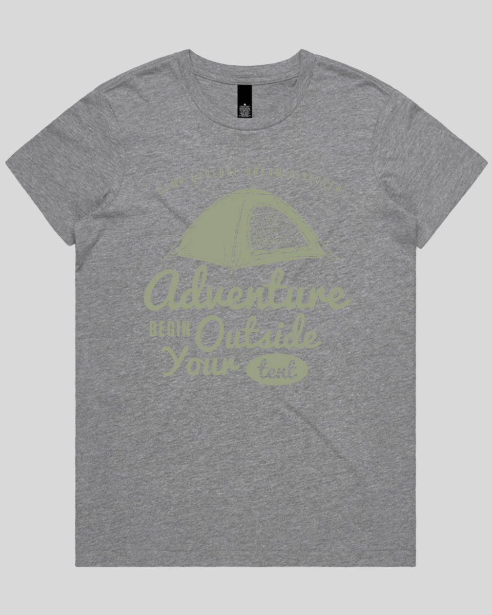 Adventure Begin Outside Your Tent Women's T-Shirt