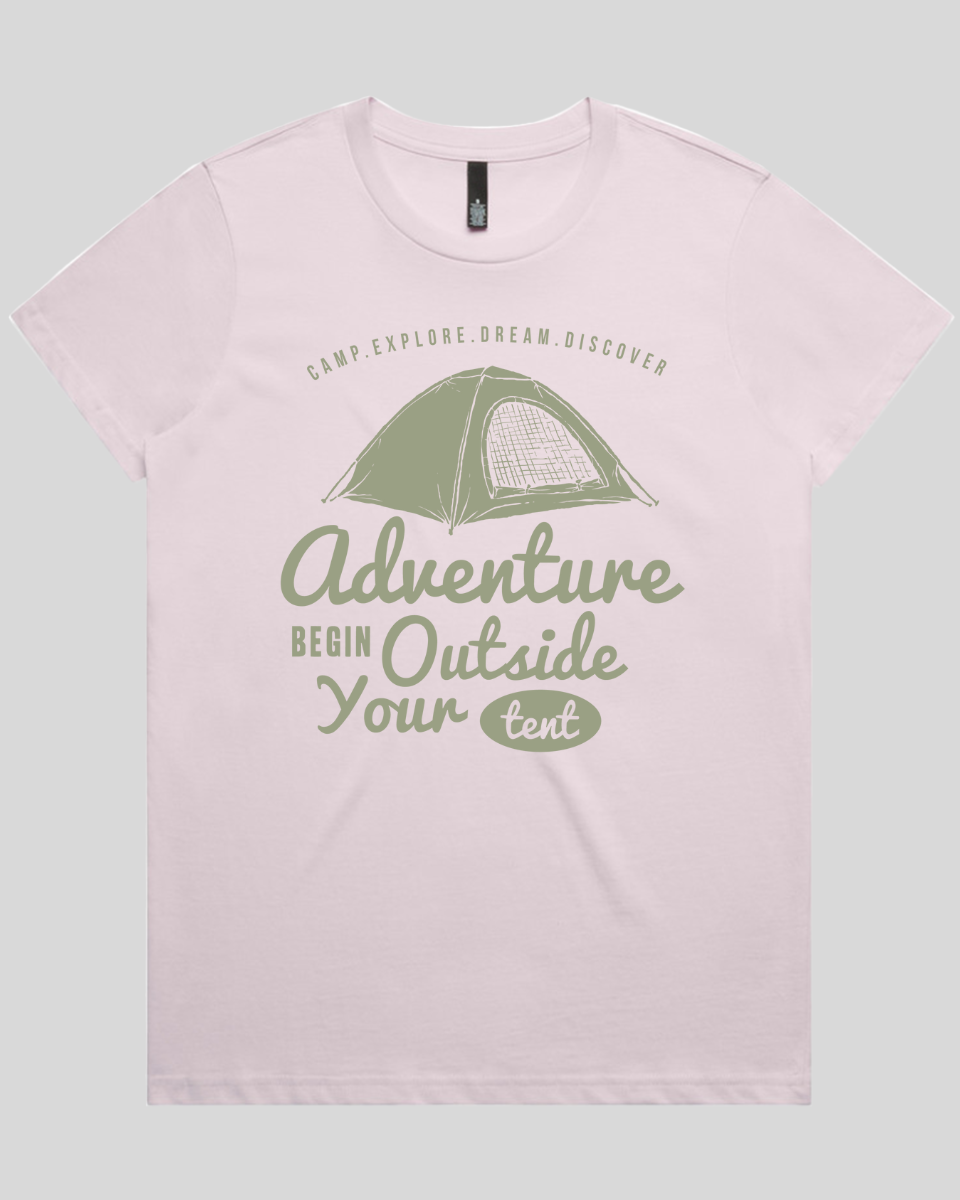 Adventure Begin Outside Your Tent Women's T-Shirt