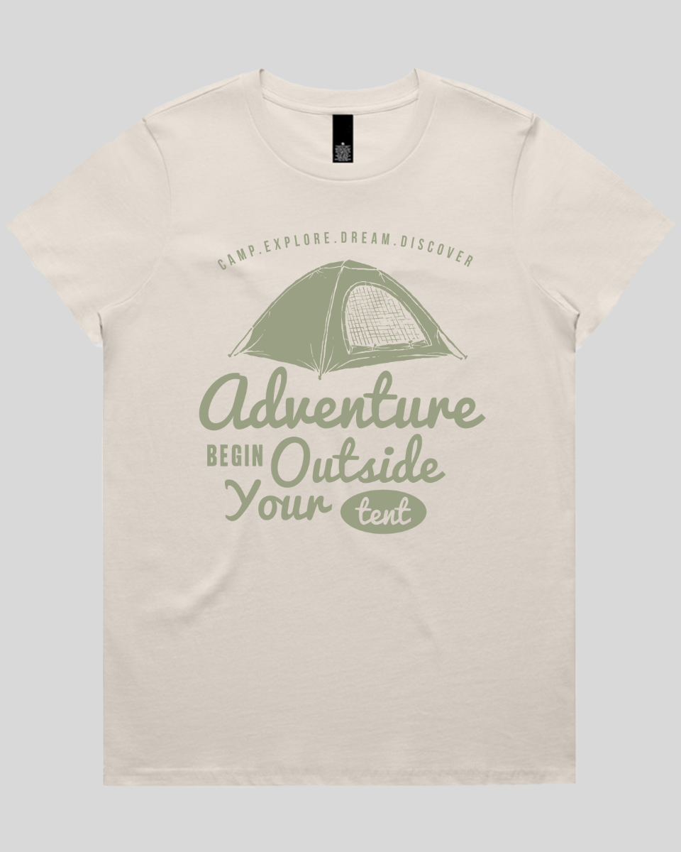 Adventure Begin Outside Your Tent Women's T-Shirt