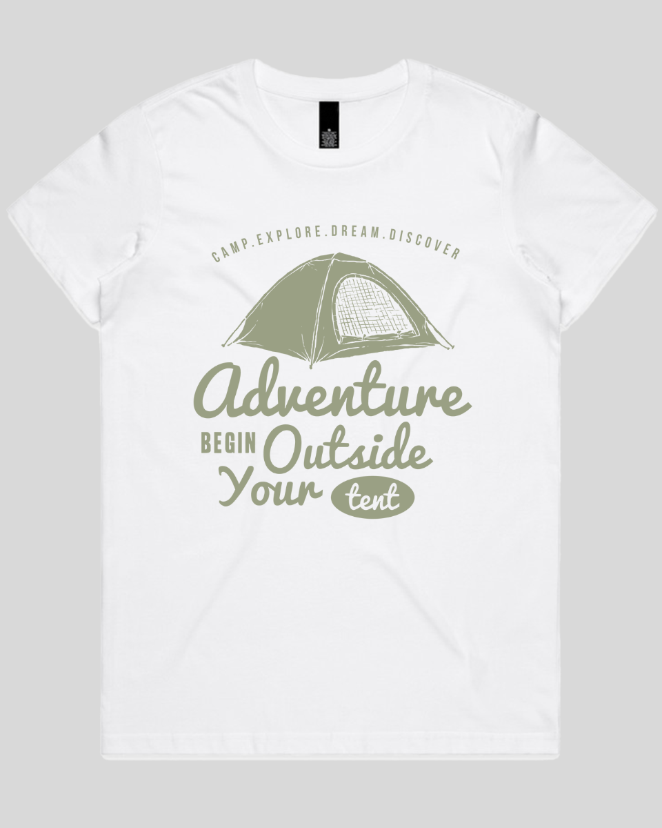 Adventure Begin Outside Your Tent Women's T-Shirt
