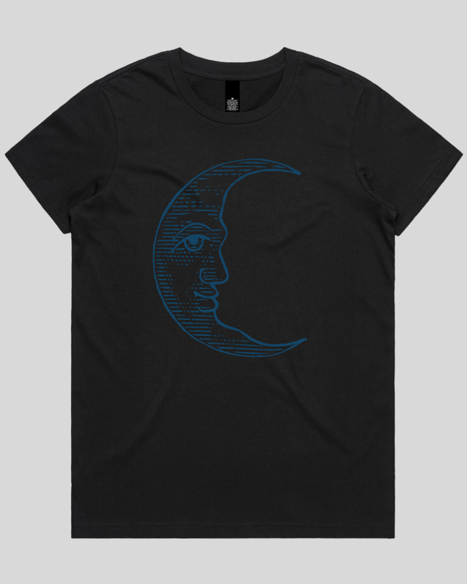 Vintage Crescent Moon Face Women's T-Shirt