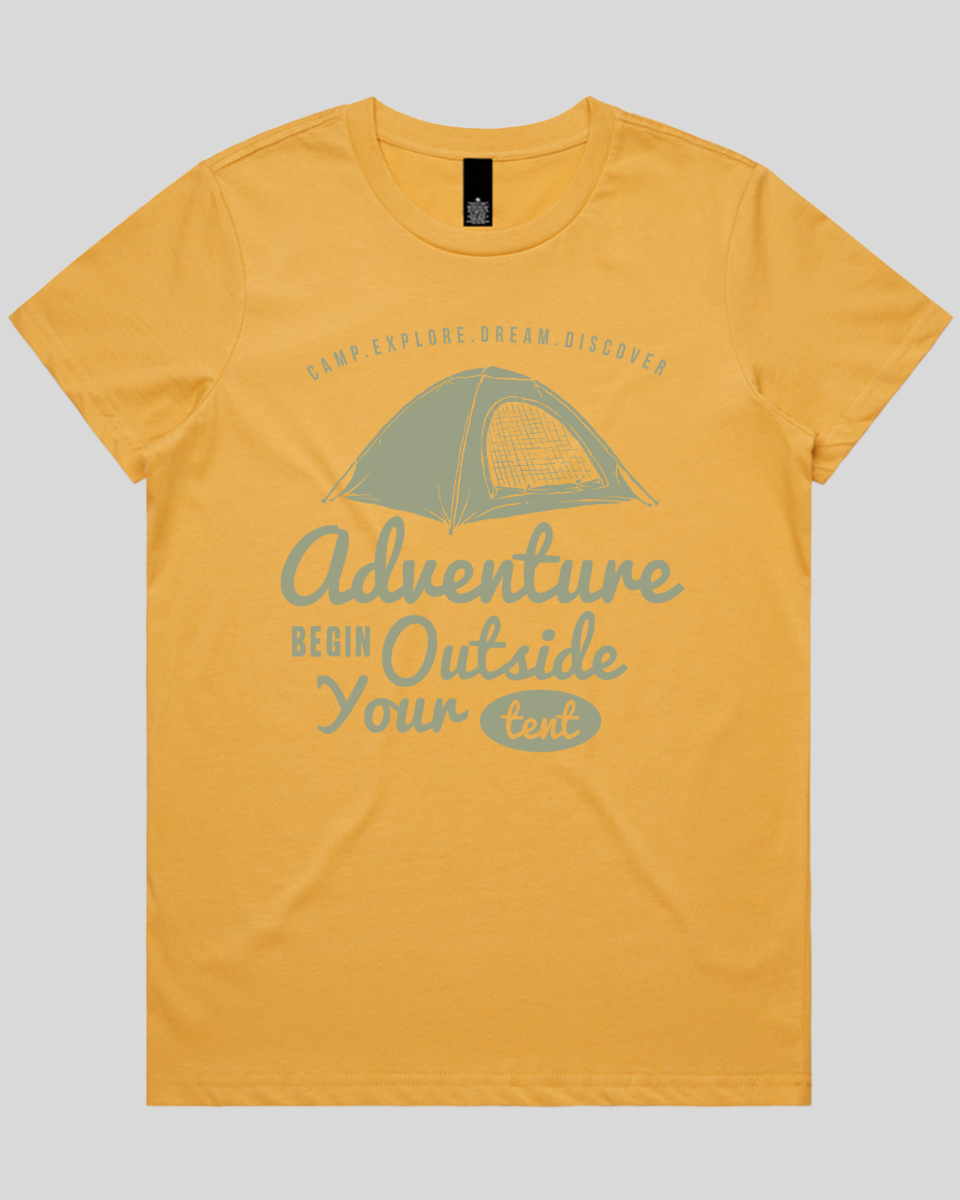 Adventure Begin Outside Your Tent Women's T-Shirt