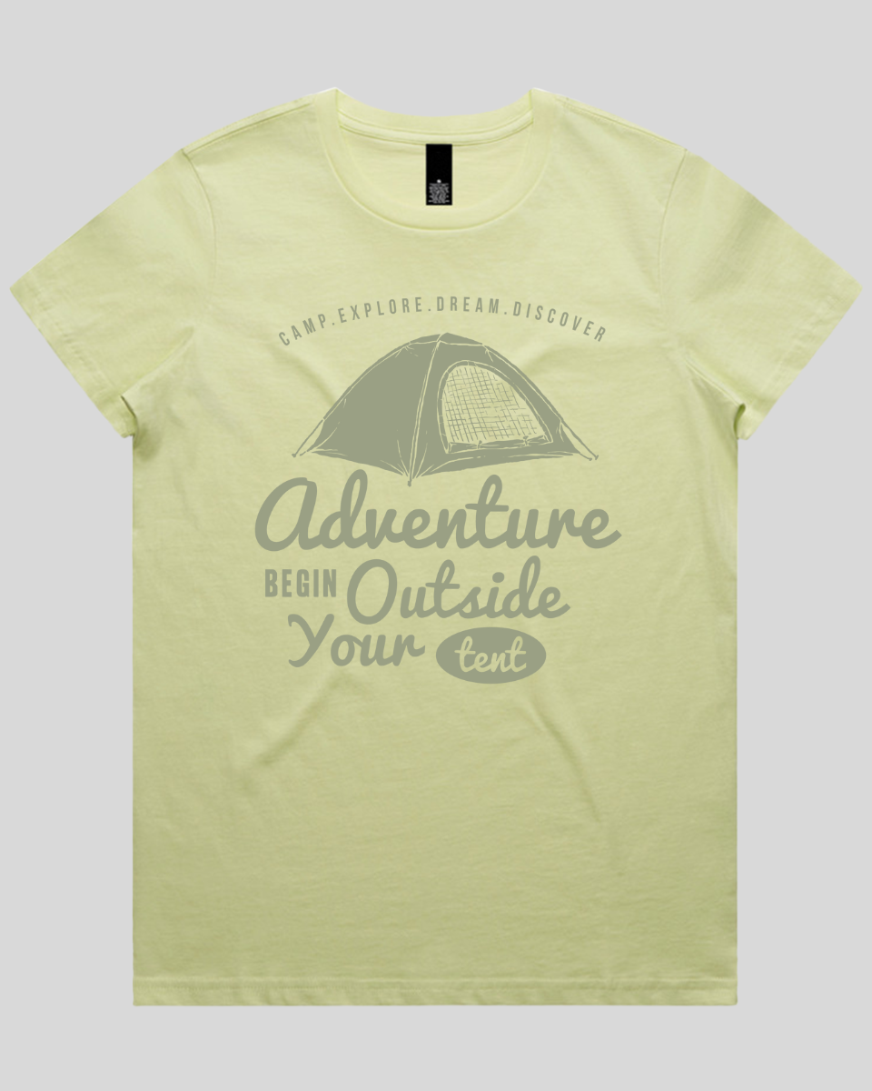 Adventure Begin Outside Your Tent Women's T-Shirt