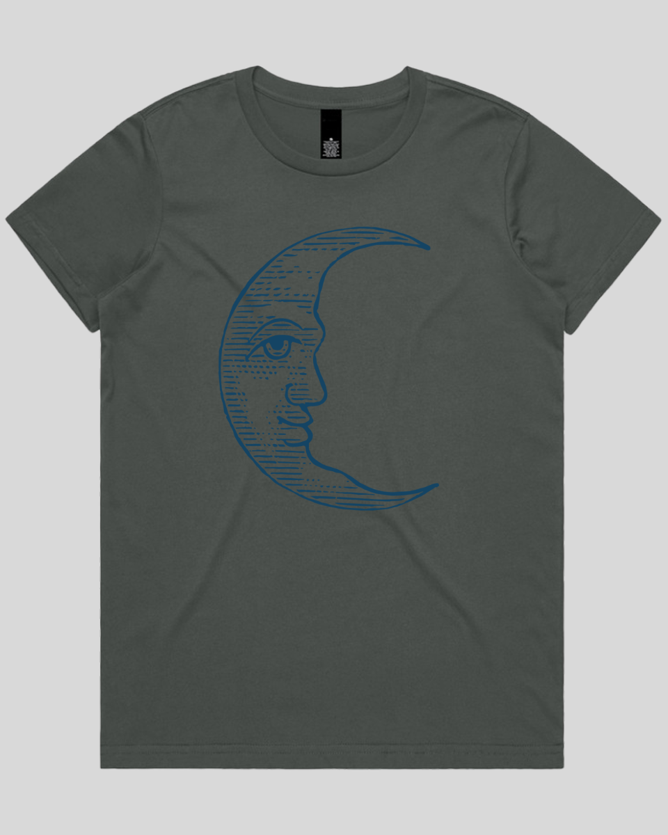 Vintage Crescent Moon Face Women's T-Shirt