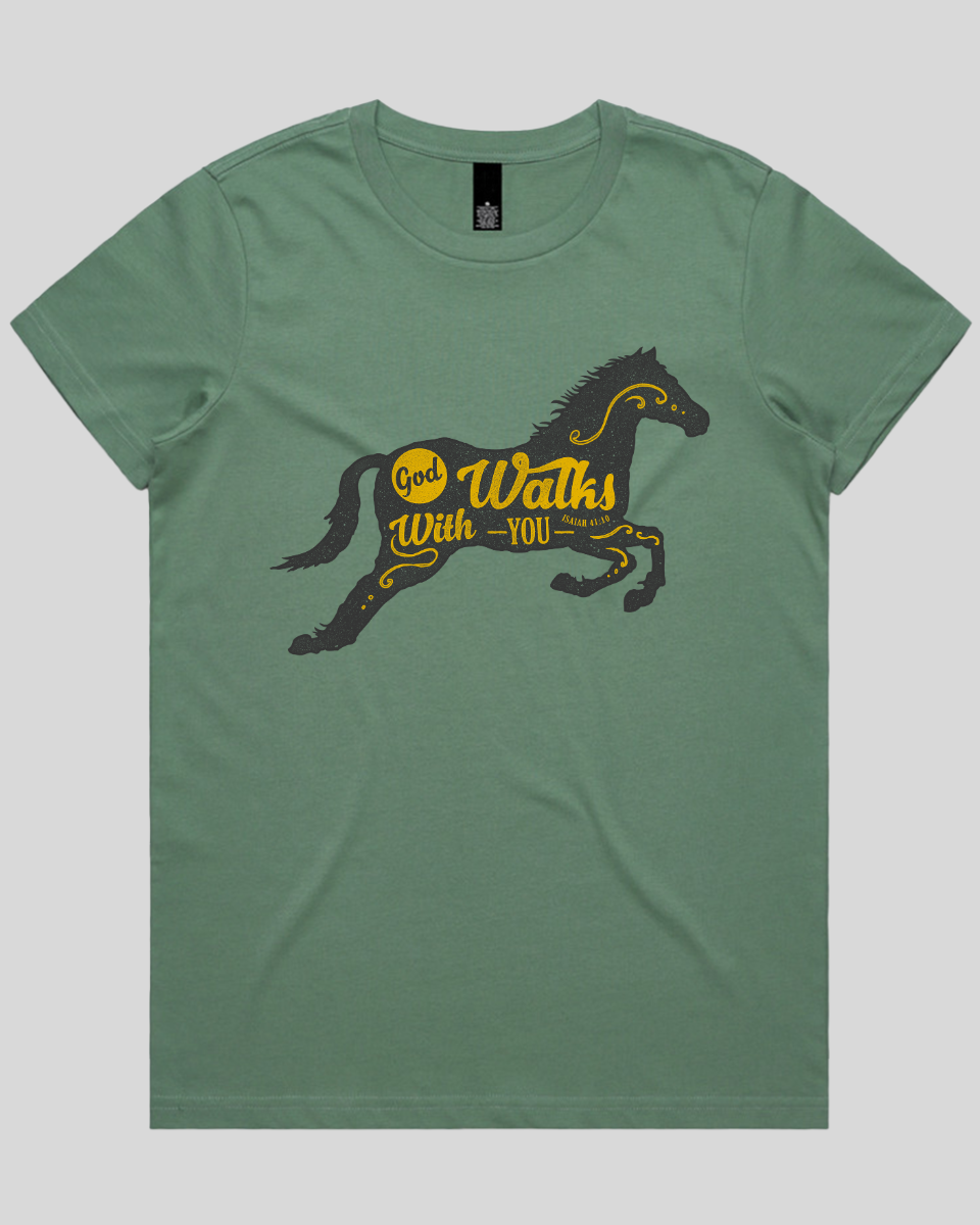 God Walks With You Women's T-Shirt