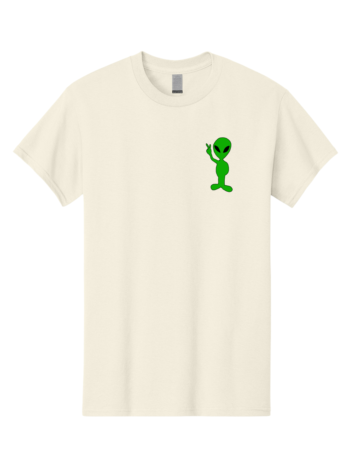 Alien Men'S Graphic Tee, 100% Cotton, Comfortable Casual Summer Wear, Machine Washable, Cartoon Alien, Science Fiction Character, Extraterrestrial Being, Funny Alien, Alien Waving, Pop Culture Icon, Alien Illustration, Humorous Design, - Aaa004