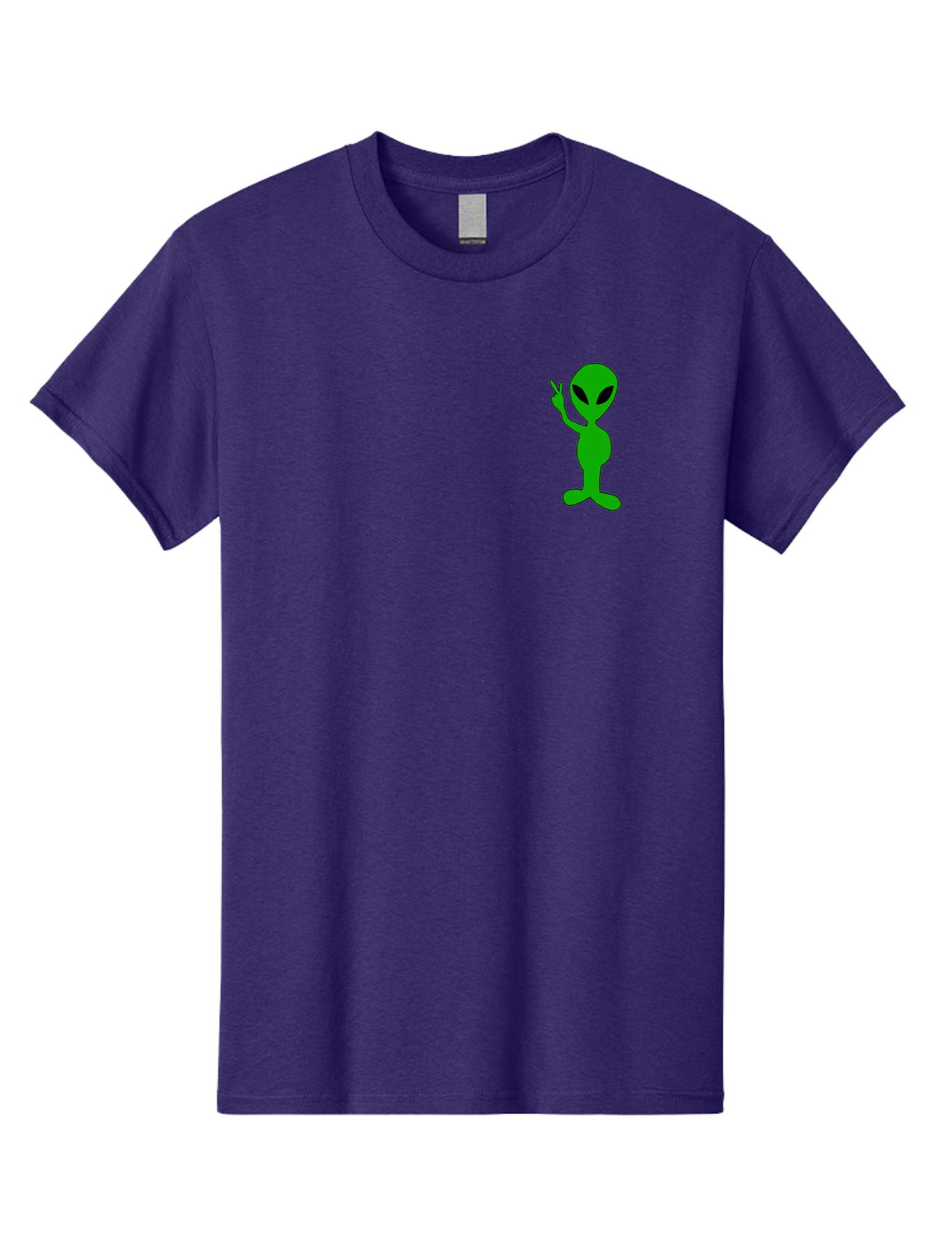 Alien Men'S Graphic Tee, 100% Cotton, Comfortable Casual Summer Wear, Machine Washable, Cartoon Alien, Science Fiction Character, Extraterrestrial Being, Funny Alien, Alien Waving, Pop Culture Icon, Alien Illustration, Humorous Design, - Aaa004