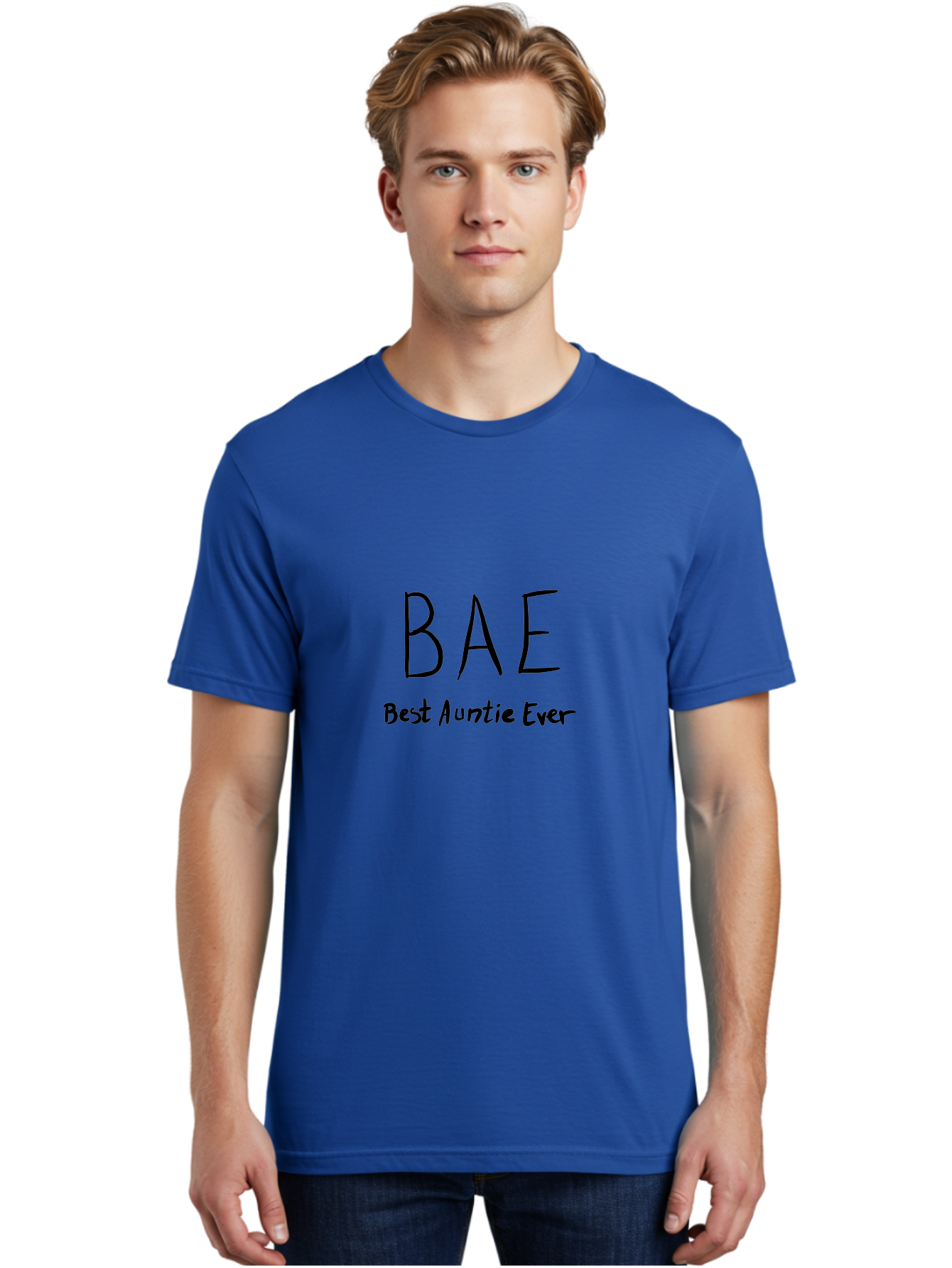 Bae-Best-Auntie-Ever Men'S Graphic Tee, 100% Cotton, Comfortable Casual Summer Wear, Machine Washable, Fun Aunt Gift, Auntie Appreciation, Best Aunt Ever, Bae, Auntie Love, Aunt Quotes, Aunt Life - Aaa008