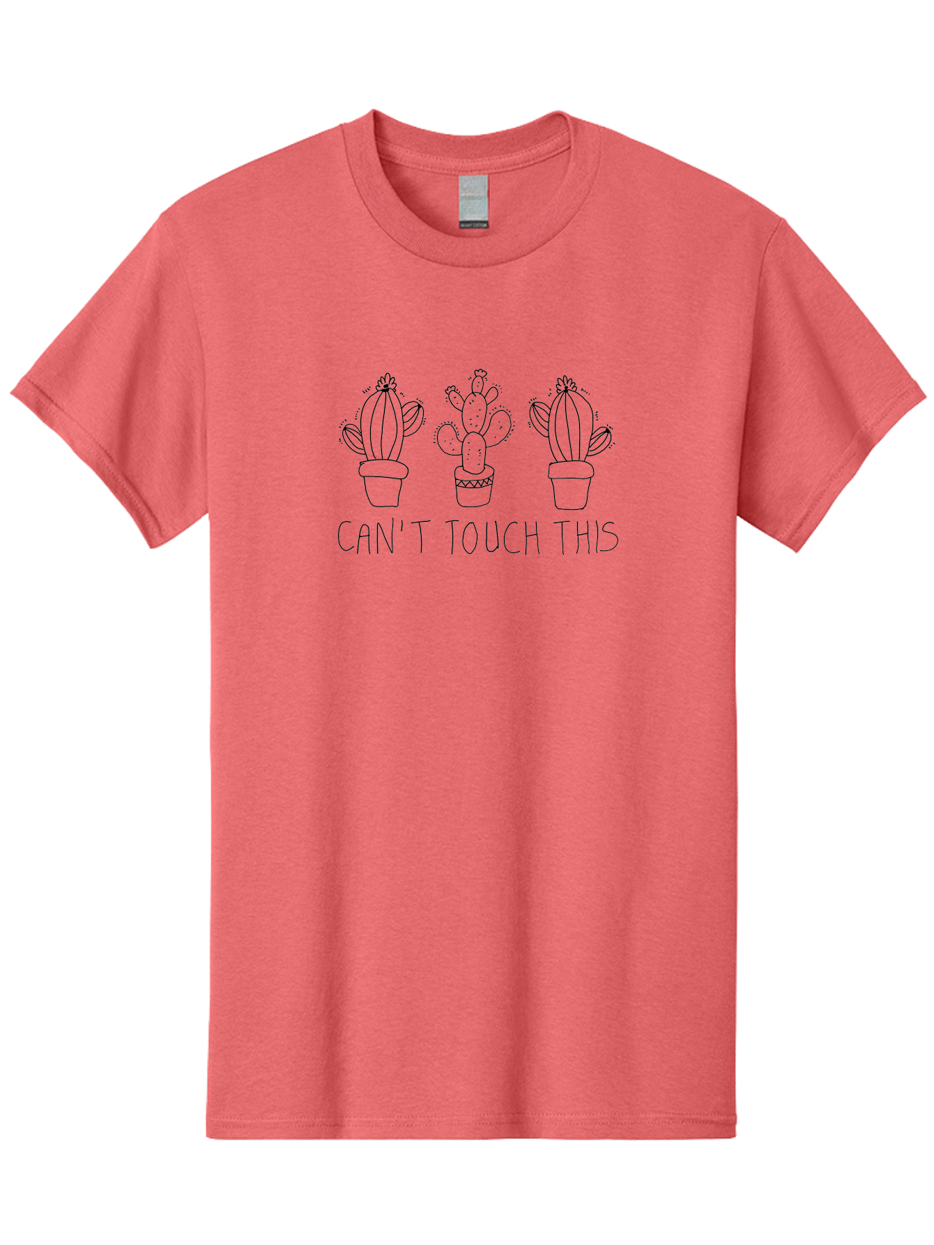 Can-T-Touch-This-Cacti Men'S Graphic Tee, 100% Cotton, Comfortable Casual Summer Wear, Machine Washable, Cacti In Pots, Prickly Plants, Humorous Quote, Playful Typography, Funny Garden, Cactus Puns, Sassy Plants - Aaa017