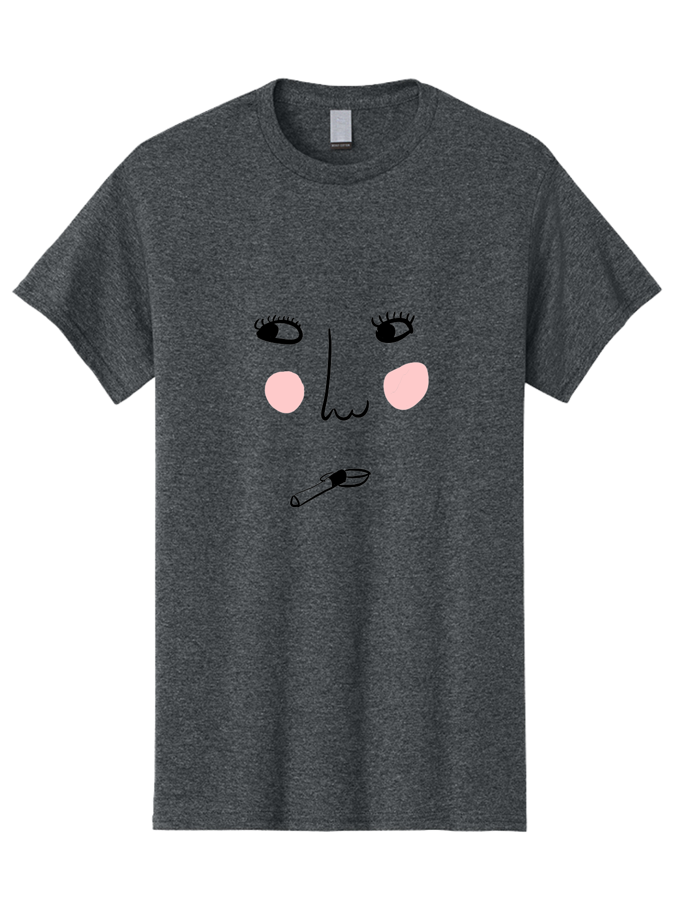 Cigarette-Face Men'S Graphic Tee, 100% Cotton, Comfortable Casual Summer Wear, Machine Washable, Cartoon Face, Whimsical Illustration, Smoking Culture, Cigarette, Quirky Art, Abstract Face, Minimalist Design, Simple Shapes - Aaa020