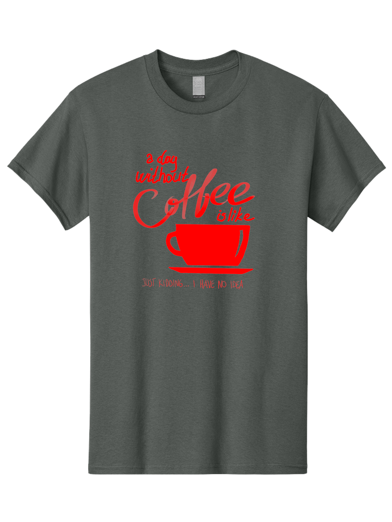 Day-Without-Coffee Men'S Graphic Tee, 100% Cotton, Comfortable Casual Summer Wear, Machine Washable, Coffee Lover, Caffeine Addiction, Morning Coffee, Coffee Quote, Coffee Humor, Coffee Joke, Red Coffee Cup - Aaa023