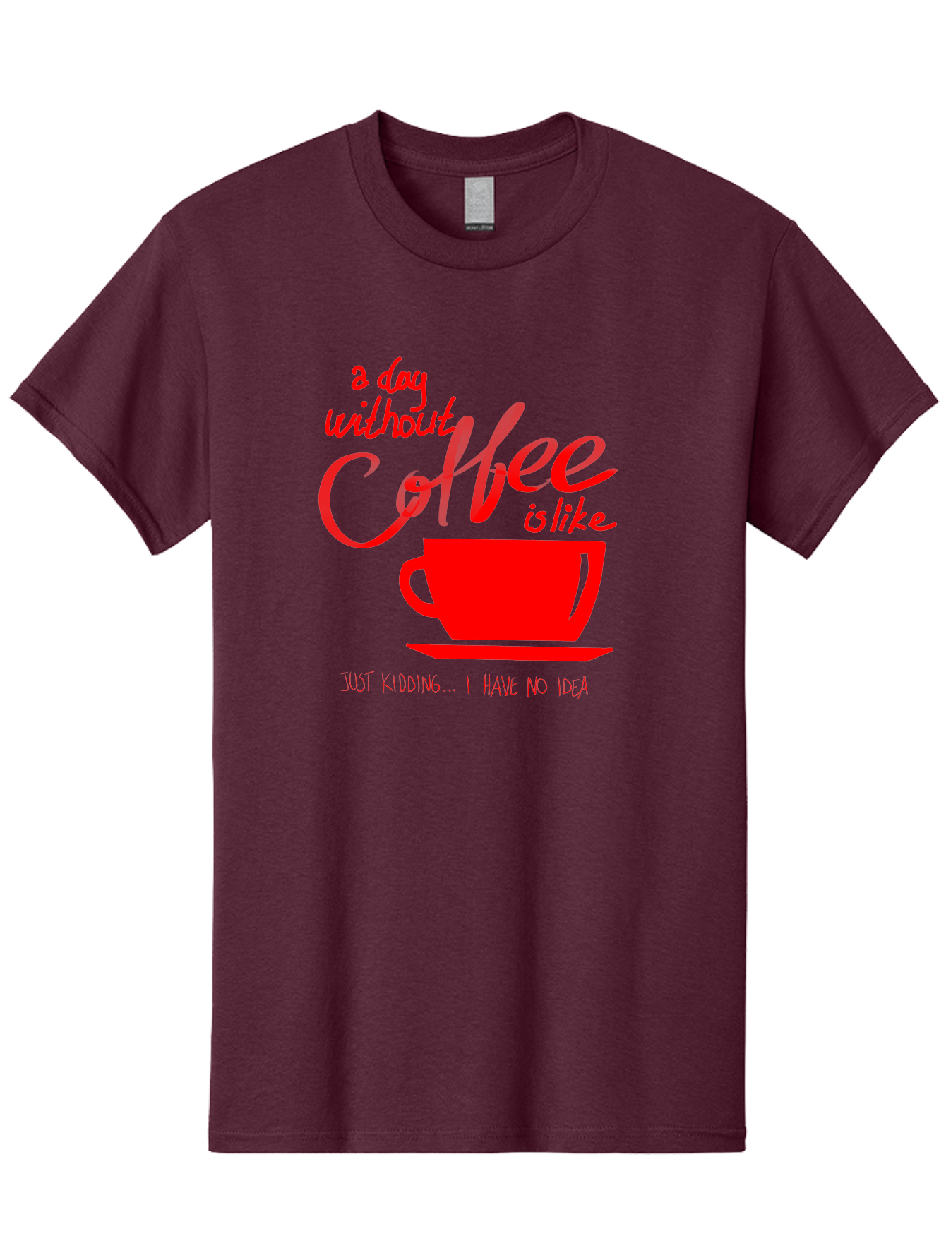 Day-Without-Coffee Men'S Graphic Tee, 100% Cotton, Comfortable Casual Summer Wear, Machine Washable, Coffee Lover, Caffeine Addiction, Morning Coffee, Coffee Quote, Coffee Humor, Coffee Joke, Red Coffee Cup - Aaa023