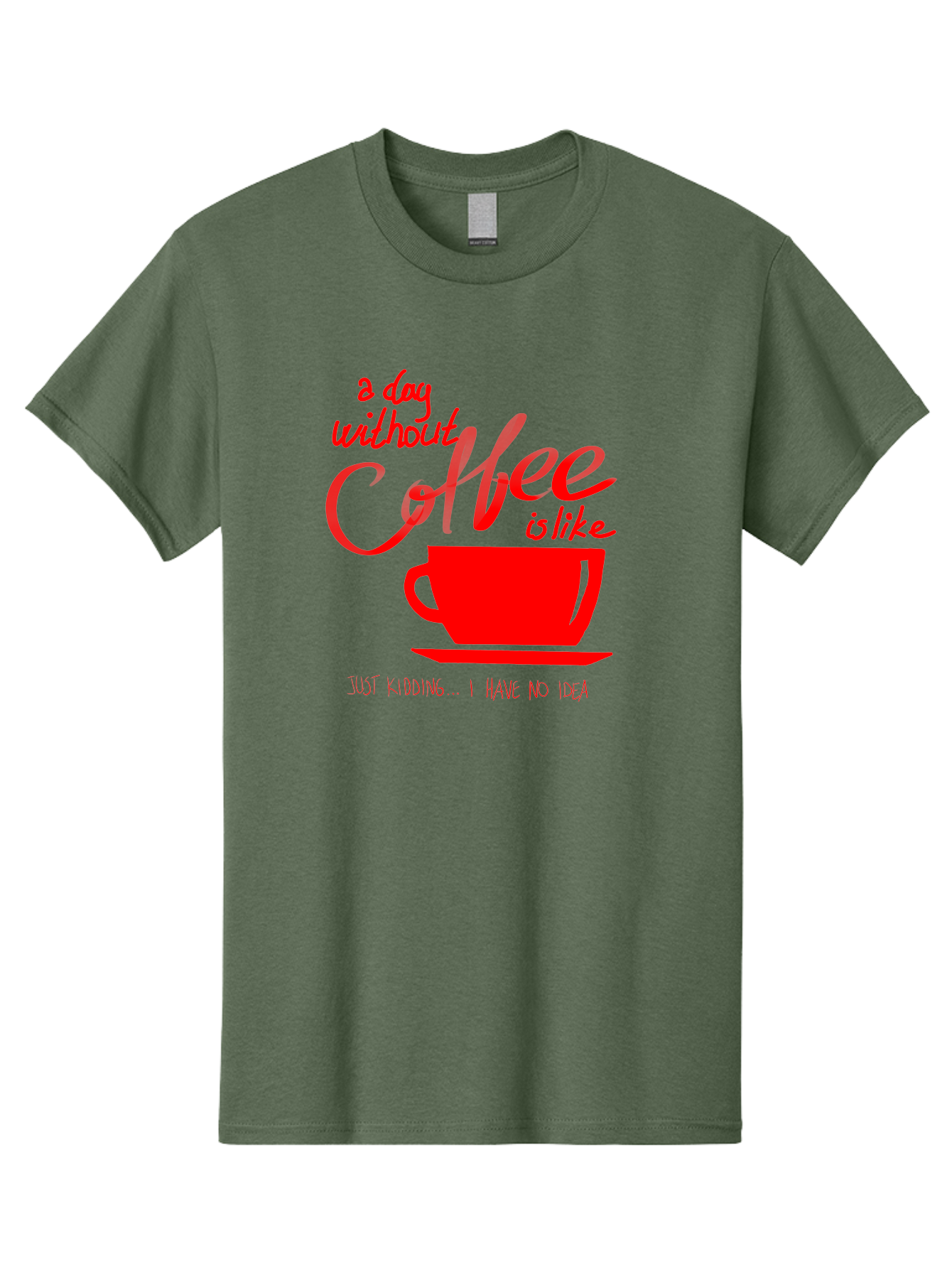 Day-Without-Coffee Men'S Graphic Tee, 100% Cotton, Comfortable Casual Summer Wear, Machine Washable, Coffee Lover, Caffeine Addiction, Morning Coffee, Coffee Quote, Coffee Humor, Coffee Joke, Red Coffee Cup - Aaa023