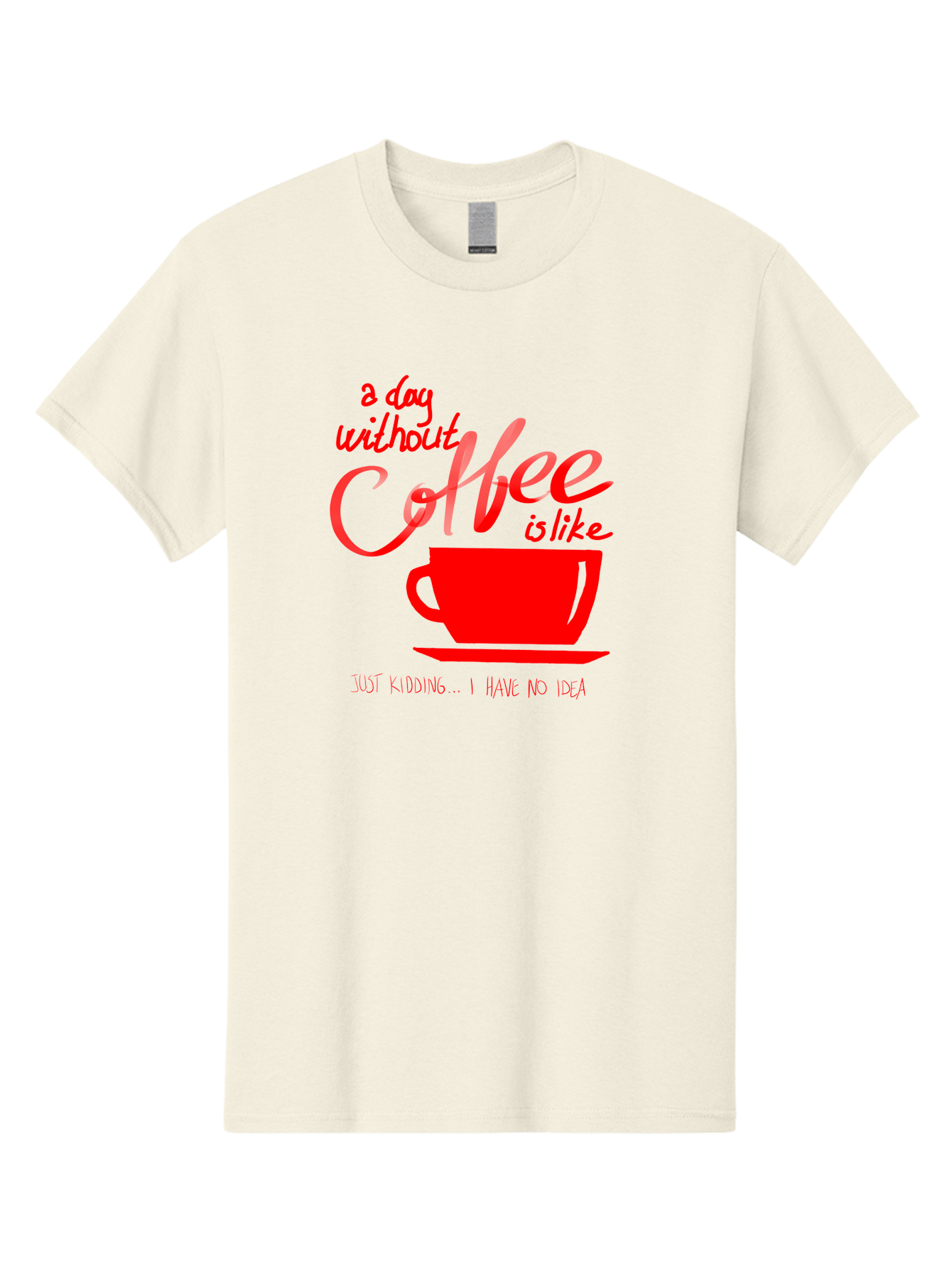 Day-Without-Coffee Men'S Graphic Tee, 100% Cotton, Comfortable Casual Summer Wear, Machine Washable, Coffee Lover, Caffeine Addiction, Morning Coffee, Coffee Quote, Coffee Humor, Coffee Joke, Red Coffee Cup - Aaa023