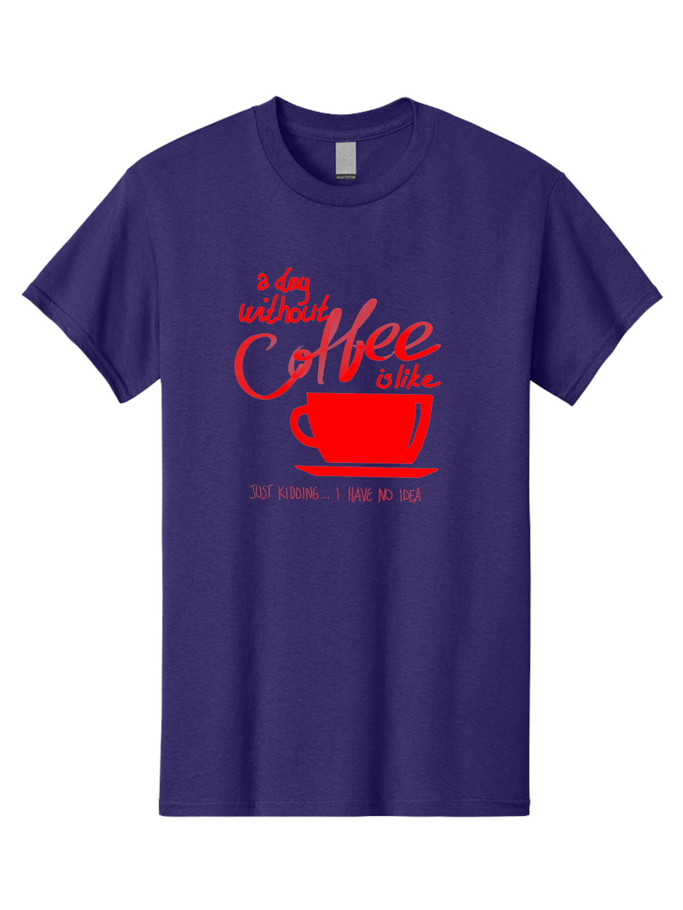 Day-Without-Coffee Men'S Graphic Tee, 100% Cotton, Comfortable Casual Summer Wear, Machine Washable, Coffee Lover, Caffeine Addiction, Morning Coffee, Coffee Quote, Coffee Humor, Coffee Joke, Red Coffee Cup - Aaa023