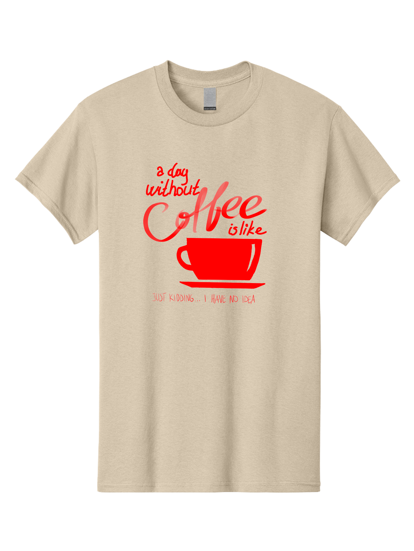 Day-Without-Coffee Men'S Graphic Tee, 100% Cotton, Comfortable Casual Summer Wear, Machine Washable, Coffee Lover, Caffeine Addiction, Morning Coffee, Coffee Quote, Coffee Humor, Coffee Joke, Red Coffee Cup - Aaa023