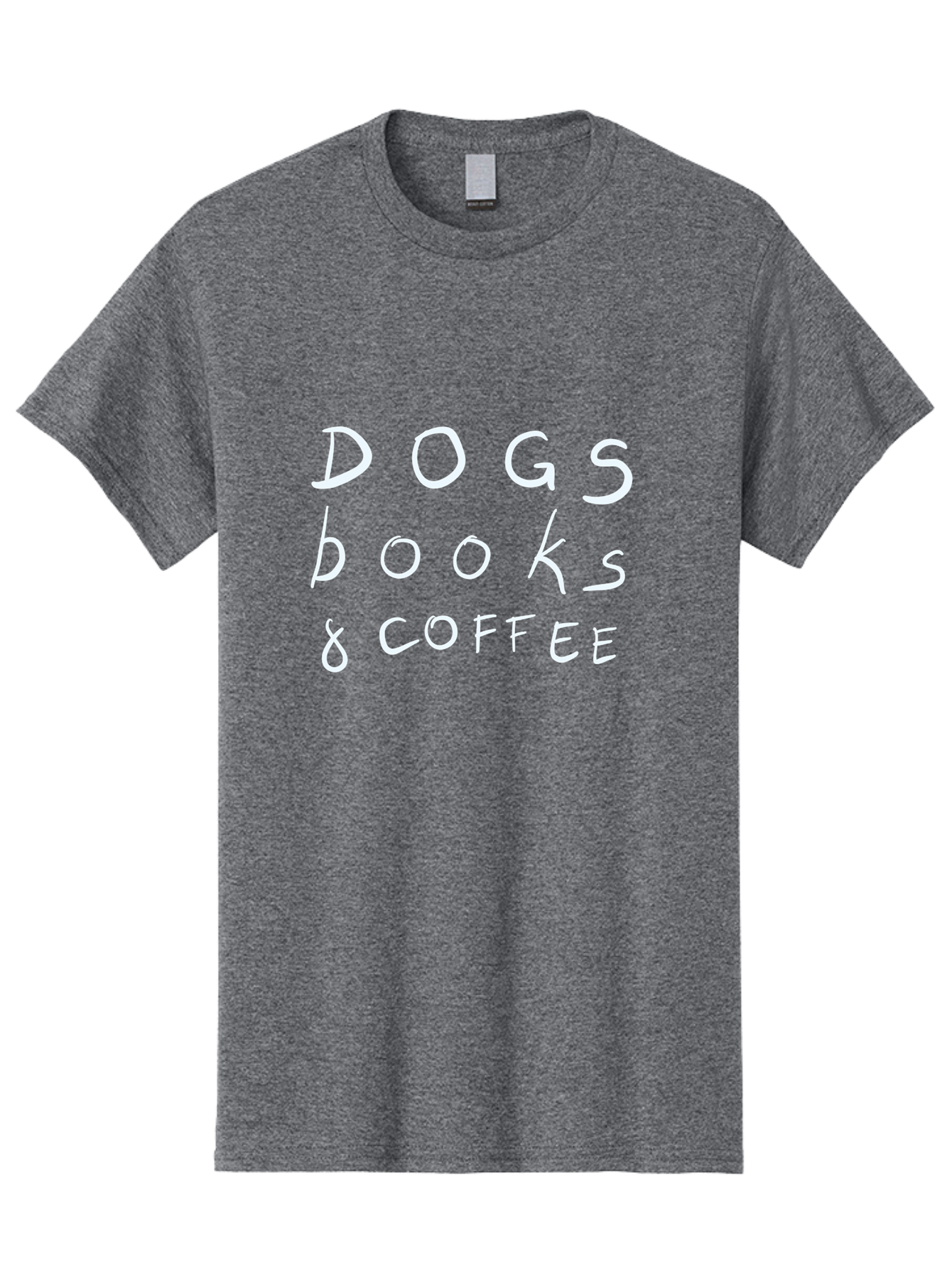 Dogs-Books-Coffee Men'S Graphic Tee, 100% Cotton, Comfortable Casual Summer Wear, Machine Washable, Dog Friendly Cafe, Coffee Shop, Bookstore, Dogs And Coffee, Pet Friendly, Relaxed Atmosphere, Casual Vibe, Coffee Culture - Aaa025