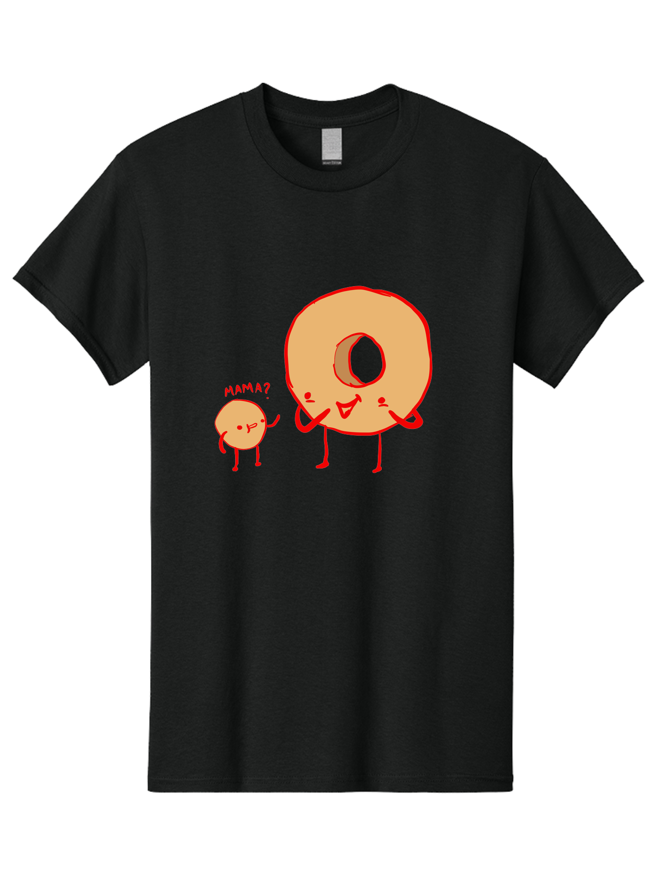Donut-And-Ball Men'S Graphic Tee, 100% Cotton, Comfortable Casual Summer Wear, Machine Washable, Cartoon Donut, Donut Character, Cute Donut, Child Donut, Mama Donut, Sweet Treat, Funny Illustration, Donut Love, Animated Donut - Aaa026