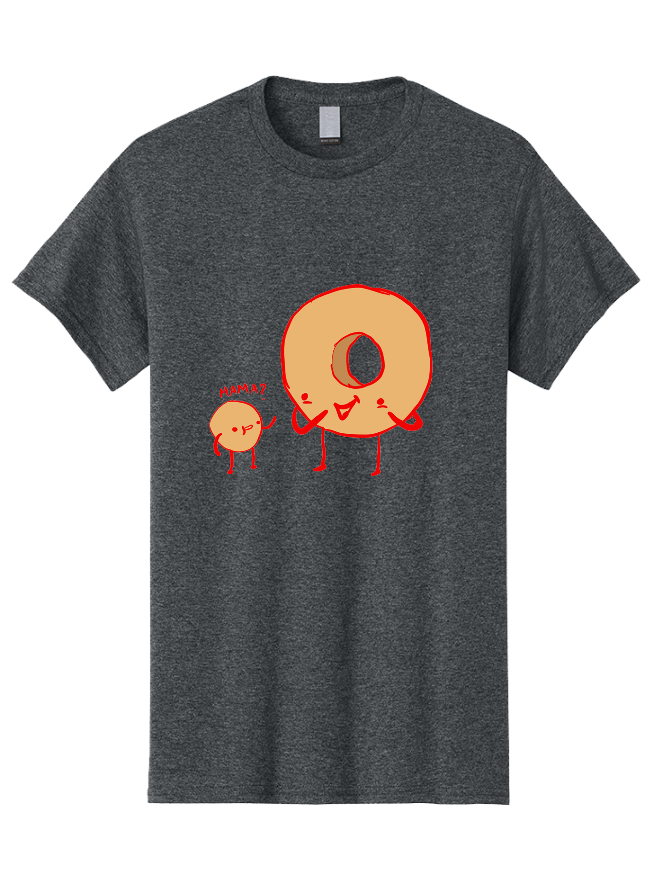 Donut-And-Ball Men'S Graphic Tee, 100% Cotton, Comfortable Casual Summer Wear, Machine Washable, Cartoon Donut, Donut Character, Cute Donut, Child Donut, Mama Donut, Sweet Treat, Funny Illustration, Donut Love, Animated Donut - Aaa026