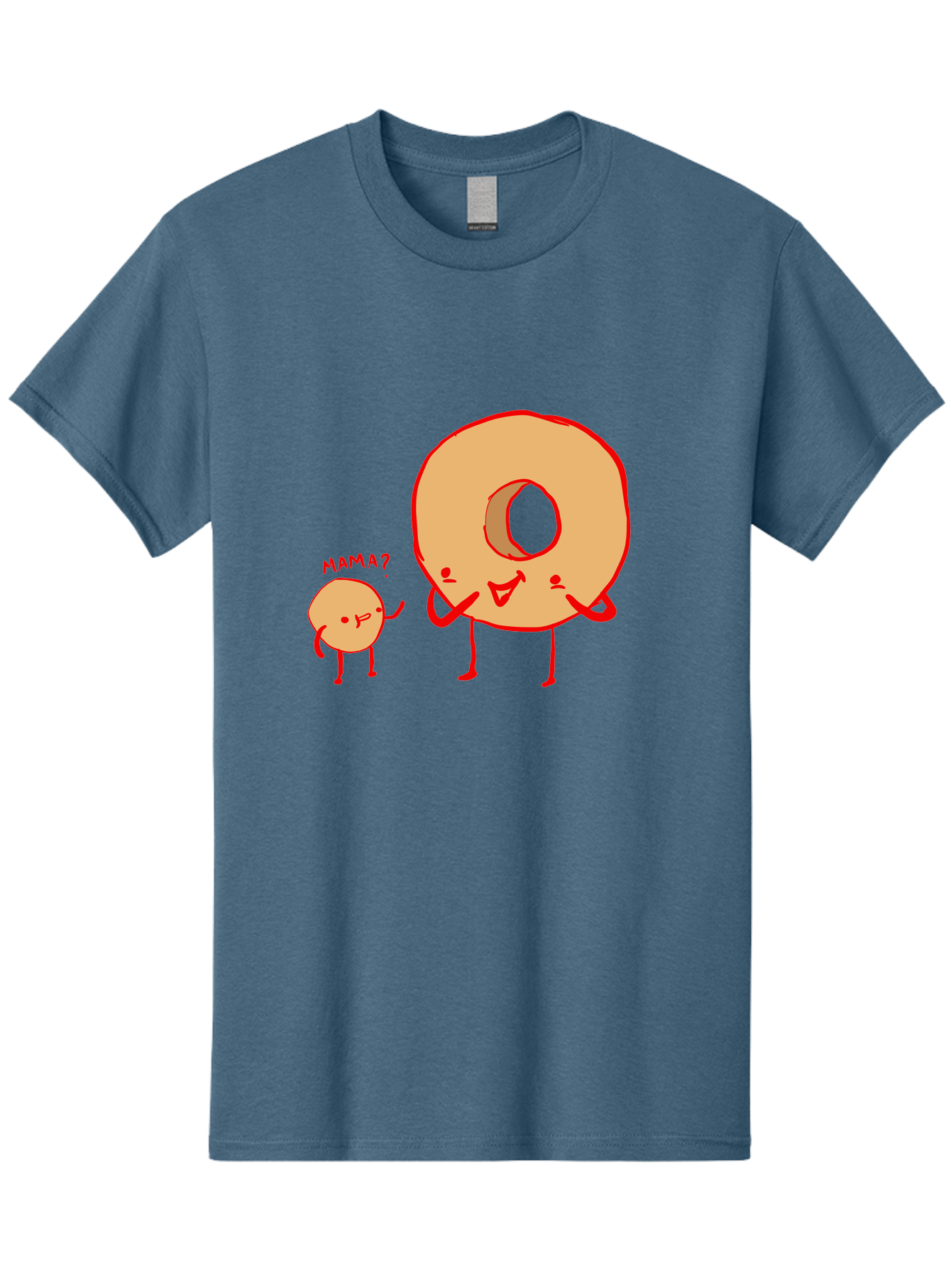 Donut-And-Ball Men'S Graphic Tee, 100% Cotton, Comfortable Casual Summer Wear, Machine Washable, Cartoon Donut, Donut Character, Cute Donut, Child Donut, Mama Donut, Sweet Treat, Funny Illustration, Donut Love, Animated Donut - Aaa026