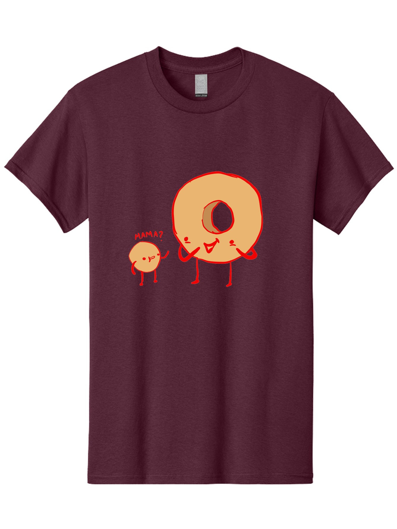 Donut-And-Ball Men'S Graphic Tee, 100% Cotton, Comfortable Casual Summer Wear, Machine Washable, Cartoon Donut, Donut Character, Cute Donut, Child Donut, Mama Donut, Sweet Treat, Funny Illustration, Donut Love, Animated Donut - Aaa026