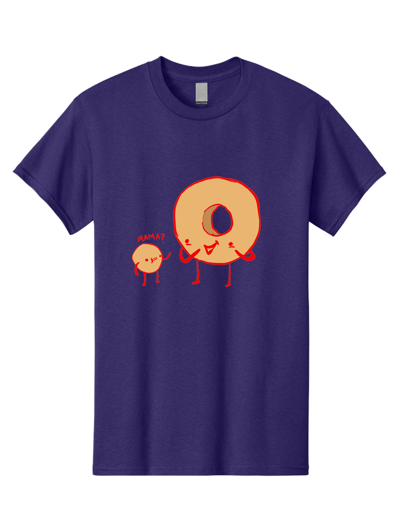 Donut-And-Ball Men'S Graphic Tee, 100% Cotton, Comfortable Casual Summer Wear, Machine Washable, Cartoon Donut, Donut Character, Cute Donut, Child Donut, Mama Donut, Sweet Treat, Funny Illustration, Donut Love, Animated Donut - Aaa026