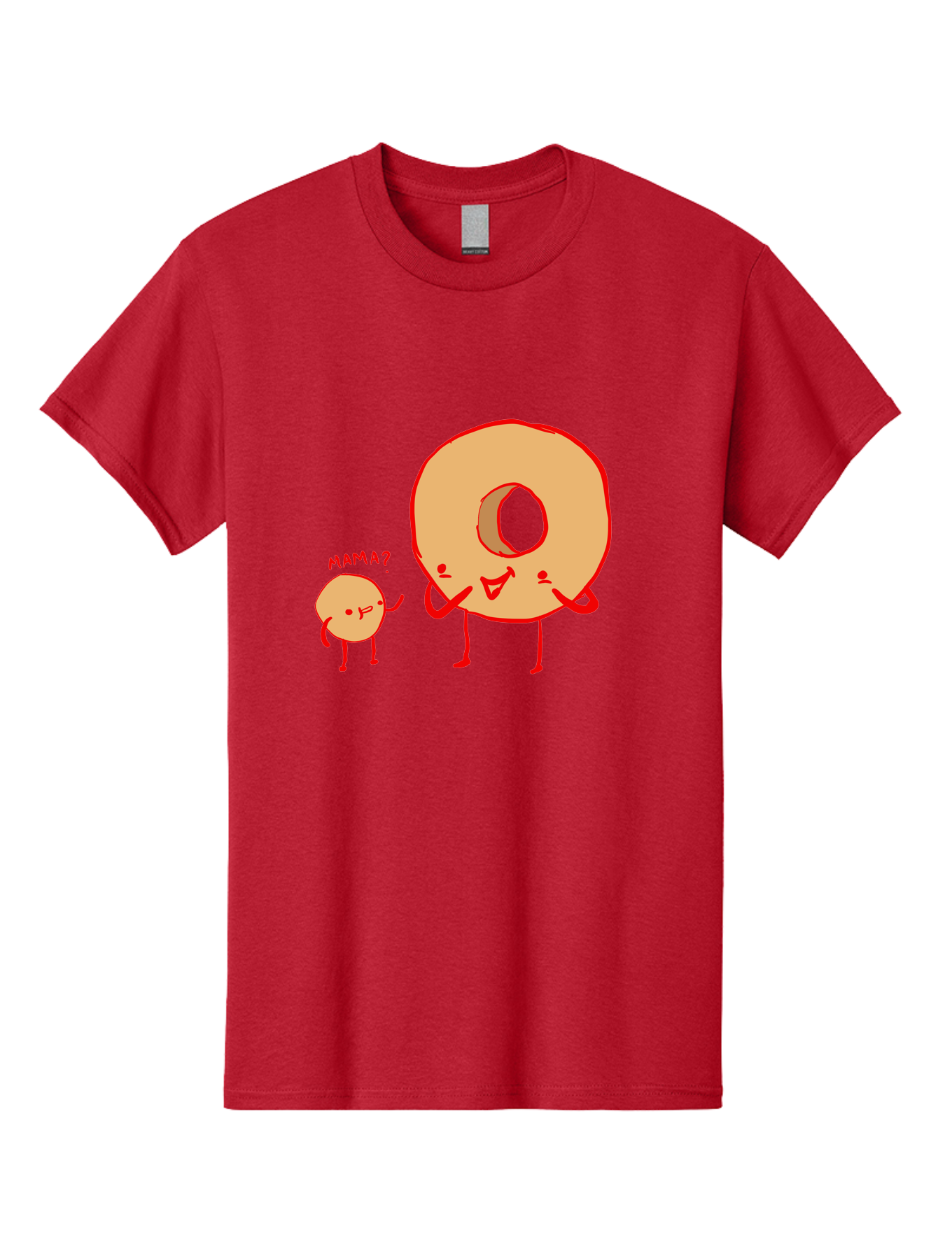 Donut-And-Ball Men'S Graphic Tee, 100% Cotton, Comfortable Casual Summer Wear, Machine Washable, Cartoon Donut, Donut Character, Cute Donut, Child Donut, Mama Donut, Sweet Treat, Funny Illustration, Donut Love, Animated Donut - Aaa026