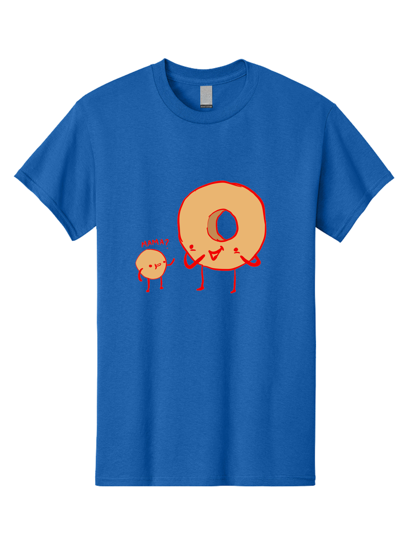 Donut-And-Ball Men'S Graphic Tee, 100% Cotton, Comfortable Casual Summer Wear, Machine Washable, Cartoon Donut, Donut Character, Cute Donut, Child Donut, Mama Donut, Sweet Treat, Funny Illustration, Donut Love, Animated Donut - Aaa026