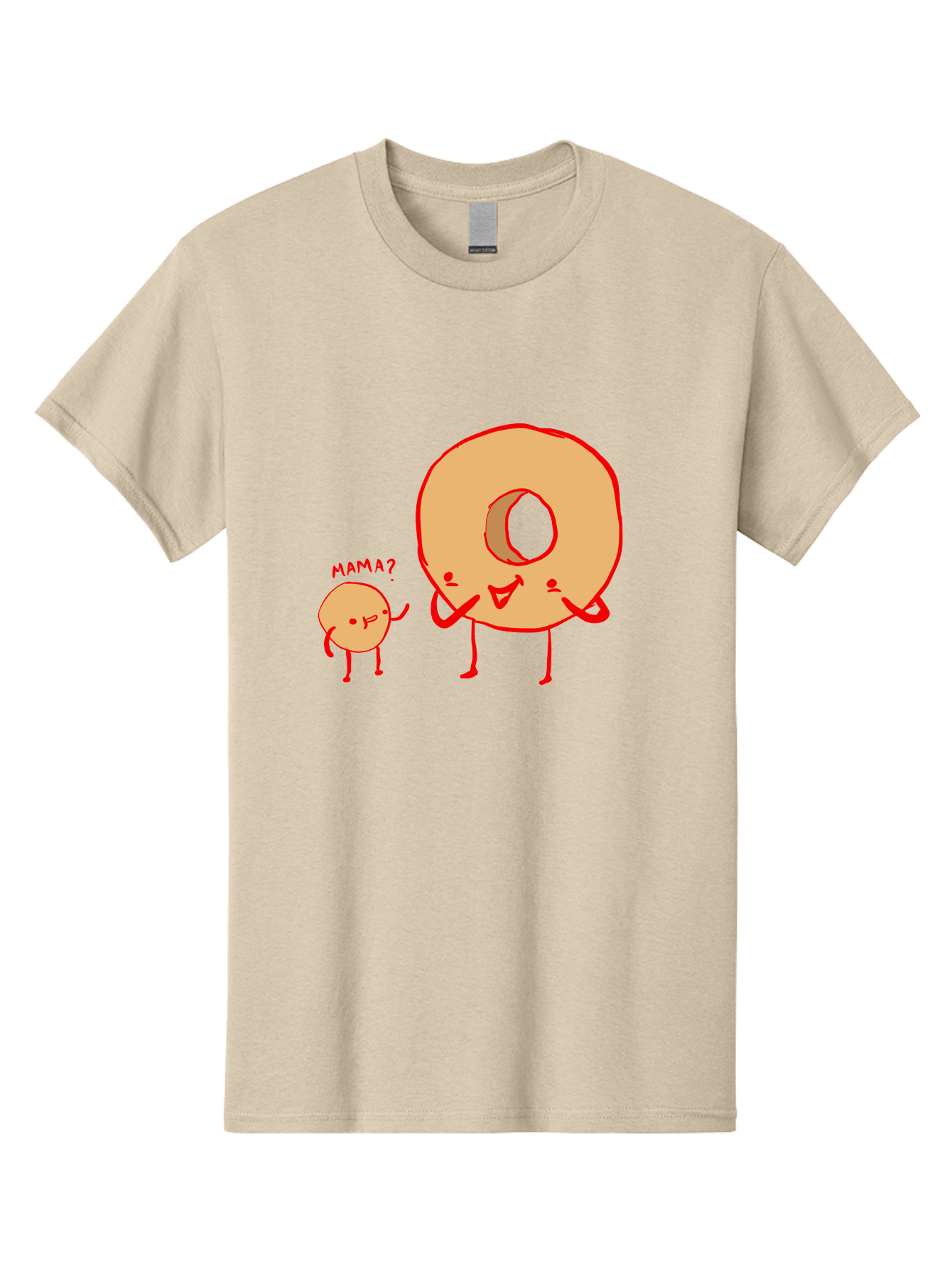Donut-And-Ball Men'S Graphic Tee, 100% Cotton, Comfortable Casual Summer Wear, Machine Washable, Cartoon Donut, Donut Character, Cute Donut, Child Donut, Mama Donut, Sweet Treat, Funny Illustration, Donut Love, Animated Donut - Aaa026