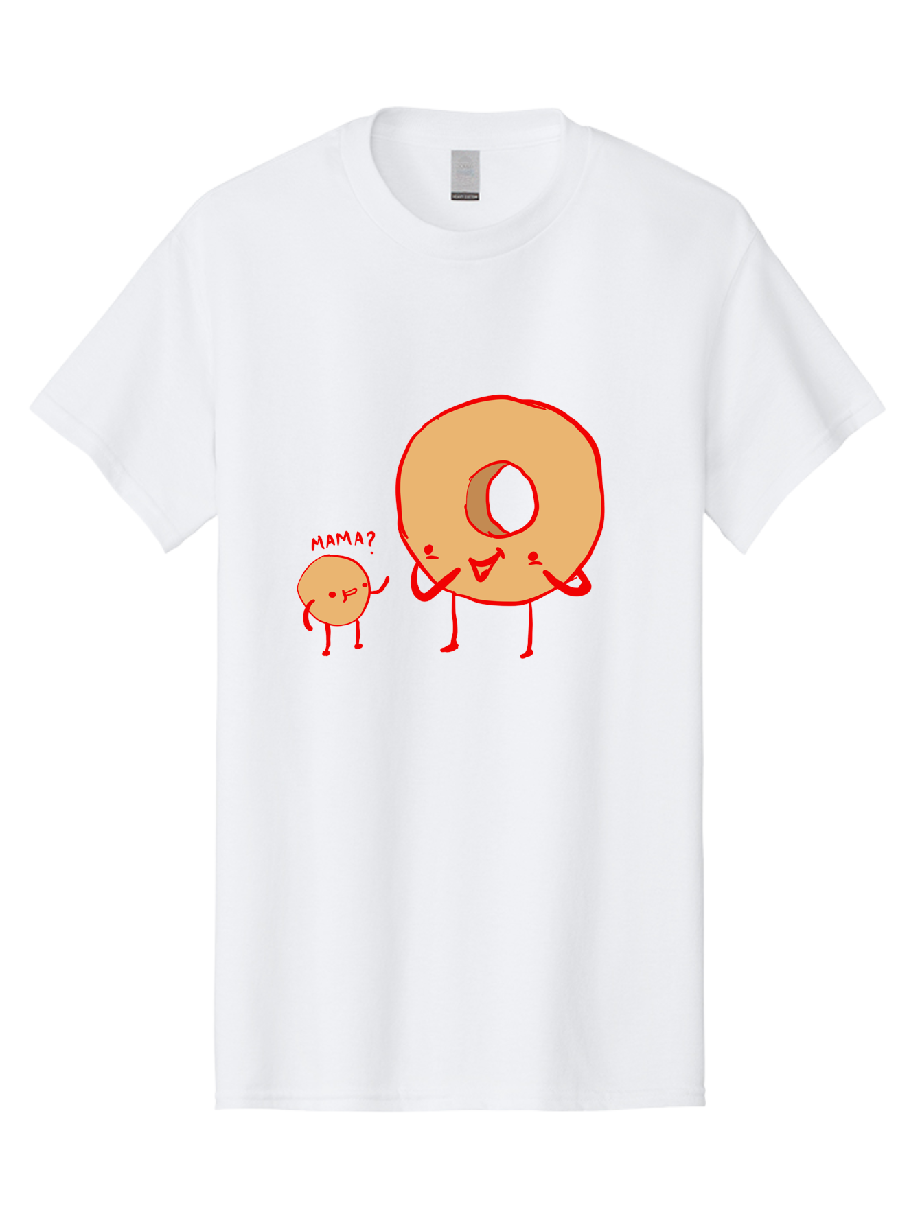 Donut-And-Ball Men'S Graphic Tee, 100% Cotton, Comfortable Casual Summer Wear, Machine Washable, Cartoon Donut, Donut Character, Cute Donut, Child Donut, Mama Donut, Sweet Treat, Funny Illustration, Donut Love, Animated Donut - Aaa026
