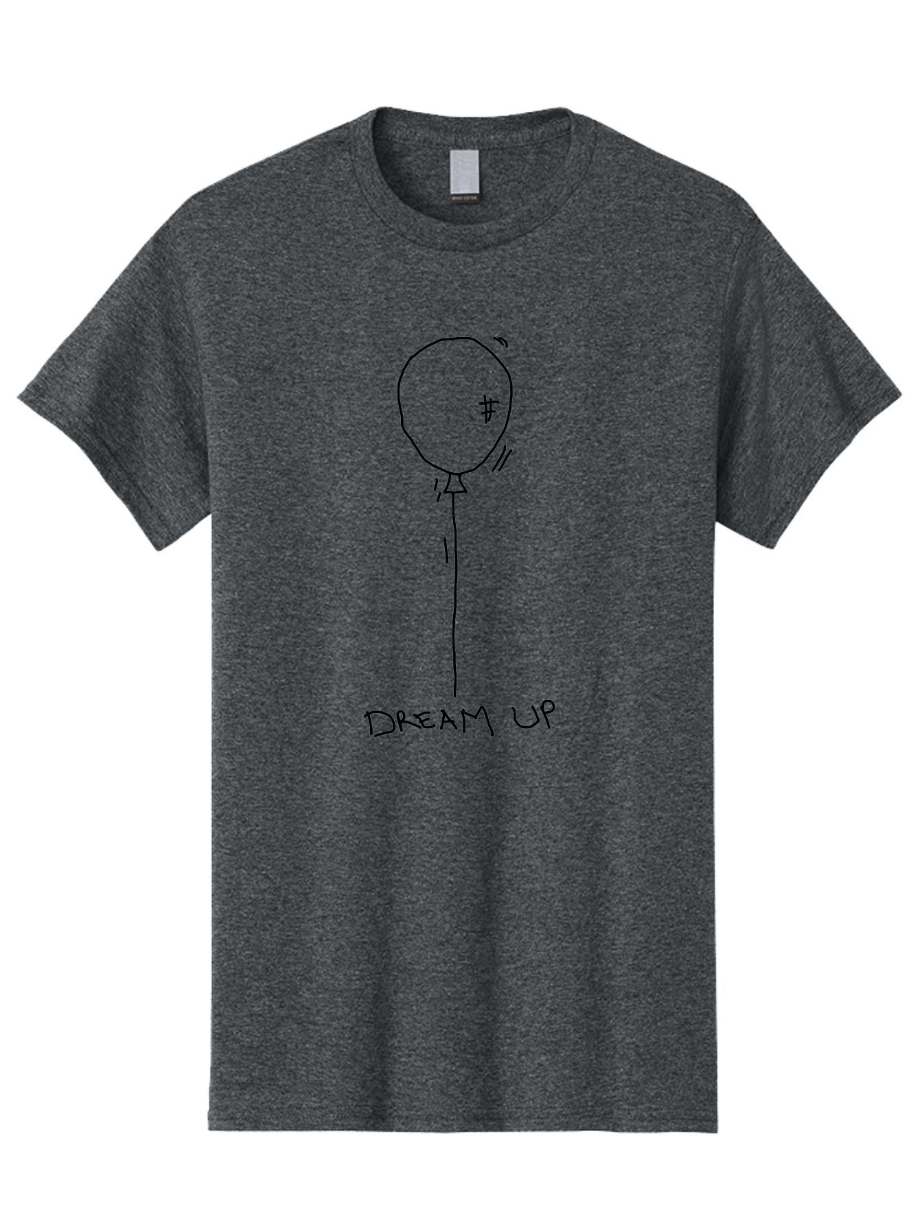 Dream-Up-Balloon Men'S Graphic Tee, 100% Cotton, Comfortable Casual Summer Wear, Machine Washable, Hand Drawn Balloon, Dream Big, Aspirations, Motivation, Inspirational Quote, Simple Illustration, Minimalistic Design, Dollar Sign Symbol - Aaa028