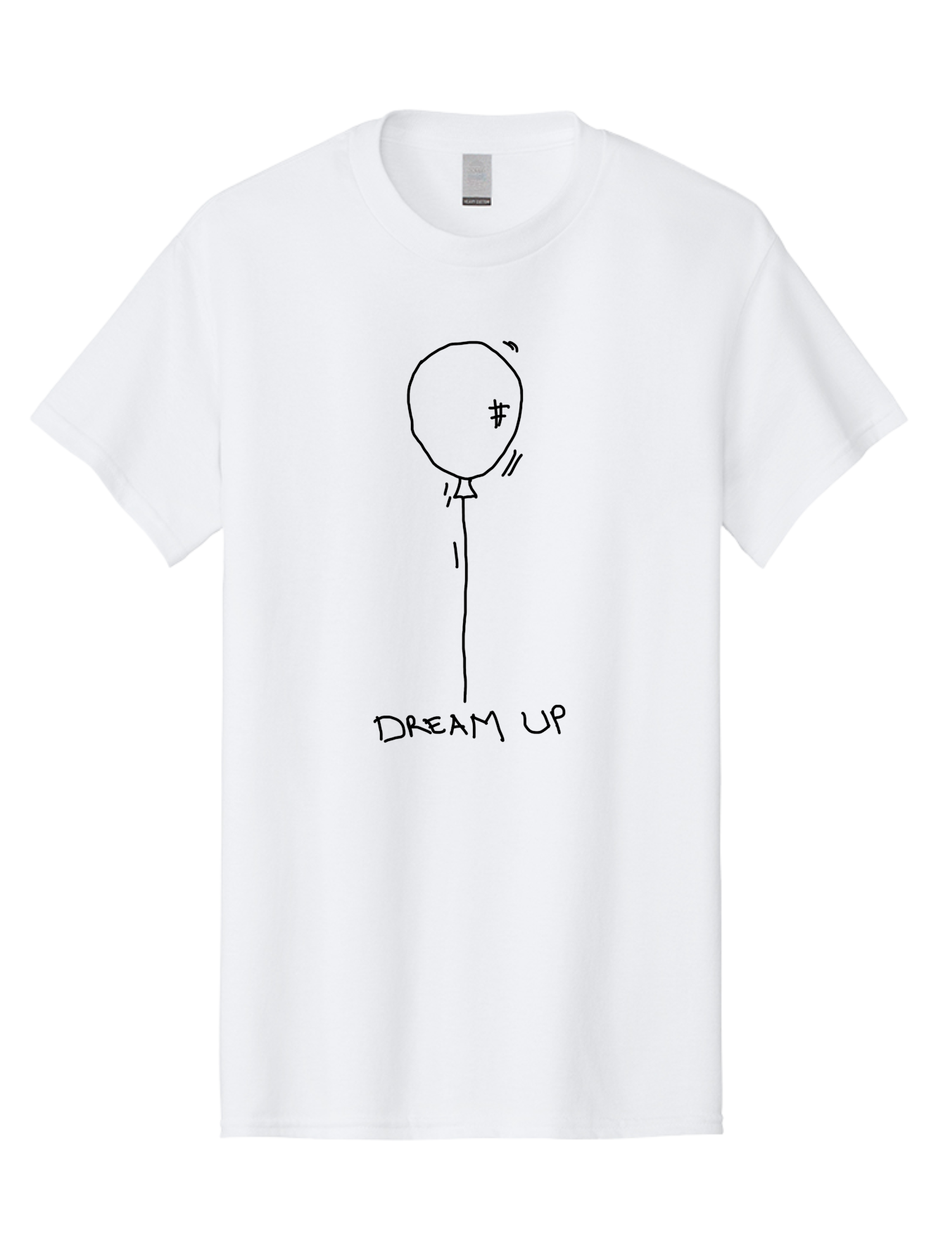 Dream-Up-Balloon Men'S Graphic Tee, 100% Cotton, Comfortable Casual Summer Wear, Machine Washable, Hand Drawn Balloon, Dream Big, Aspirations, Motivation, Inspirational Quote, Simple Illustration, Minimalistic Design, Dollar Sign Symbol - Aaa028