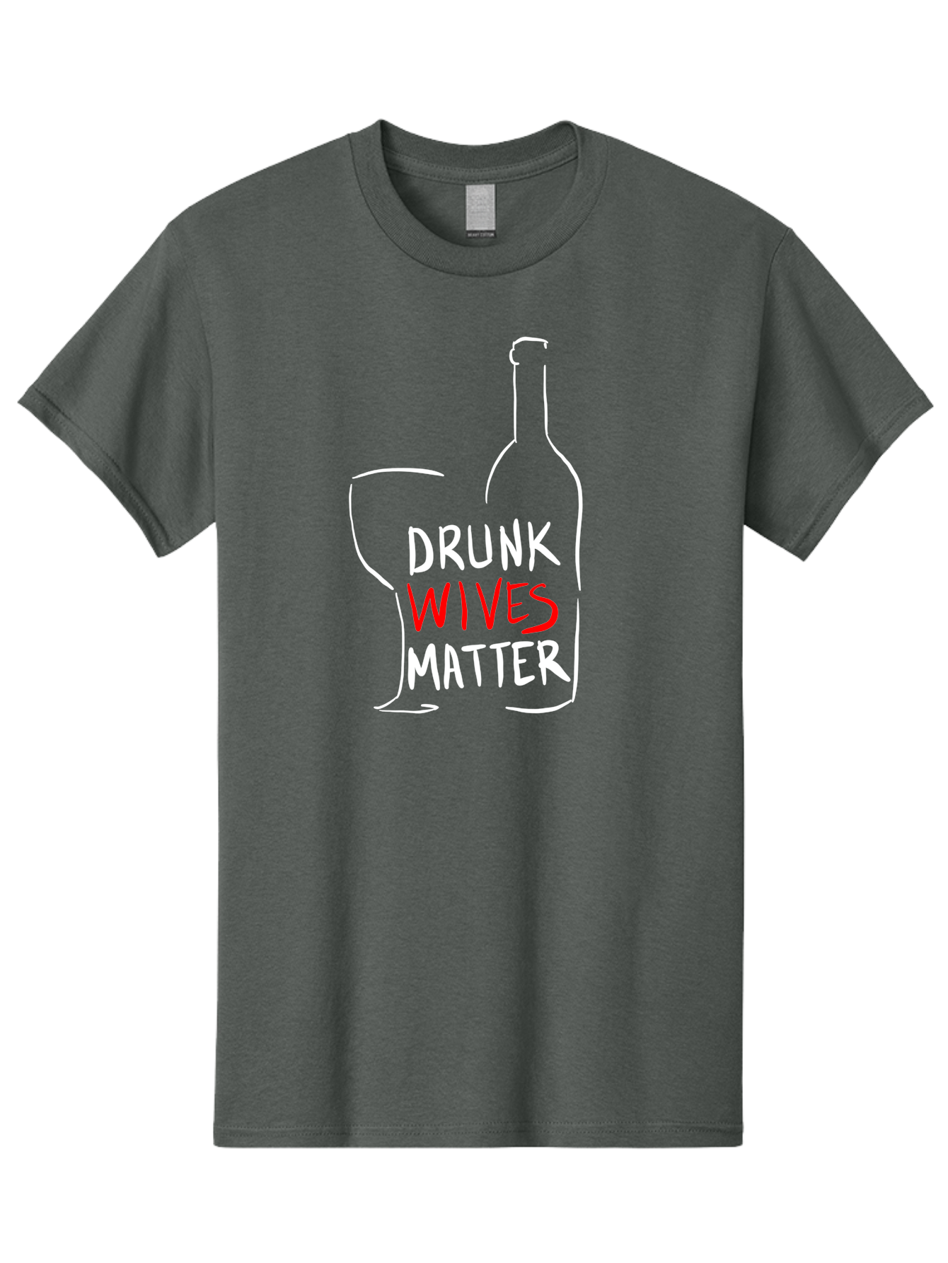 Drunk-Wives-Matter Men'S Graphic Tee, 100% Cotton, Comfortable Casual Summer Wear, Machine Washable, Wine Bottle, Wine Glass, Drunk Wives Matter, Womens Rights, Feminism, Alcohol Awareness, Social Justice, Funny Quotes - Aaa030