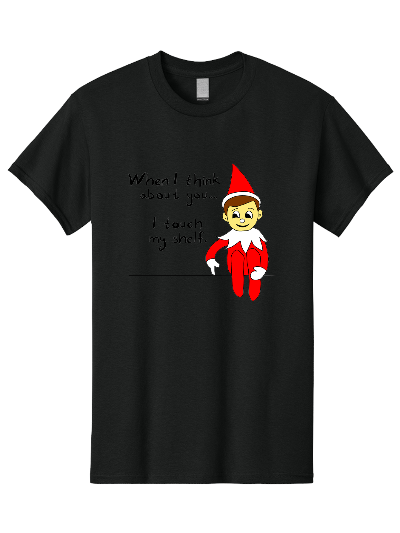 Elf-On-The-Shelf-Meme Men'S Graphic Tee, 100% Cotton, Comfortable Casual Summer Wear, Machine Washable, Elf On The Shelf, Christmas Humor, Funny Elf, Holiday Jokes, Christmas Fun, Elf Antics, Festive Humor - Aaa031