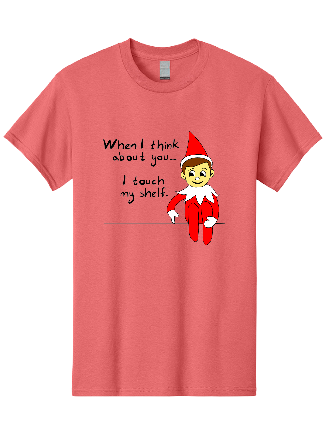 Elf-On-The-Shelf-Meme Men'S Graphic Tee, 100% Cotton, Comfortable Casual Summer Wear, Machine Washable, Elf On The Shelf, Christmas Humor, Funny Elf, Holiday Jokes, Christmas Fun, Elf Antics, Festive Humor - Aaa031