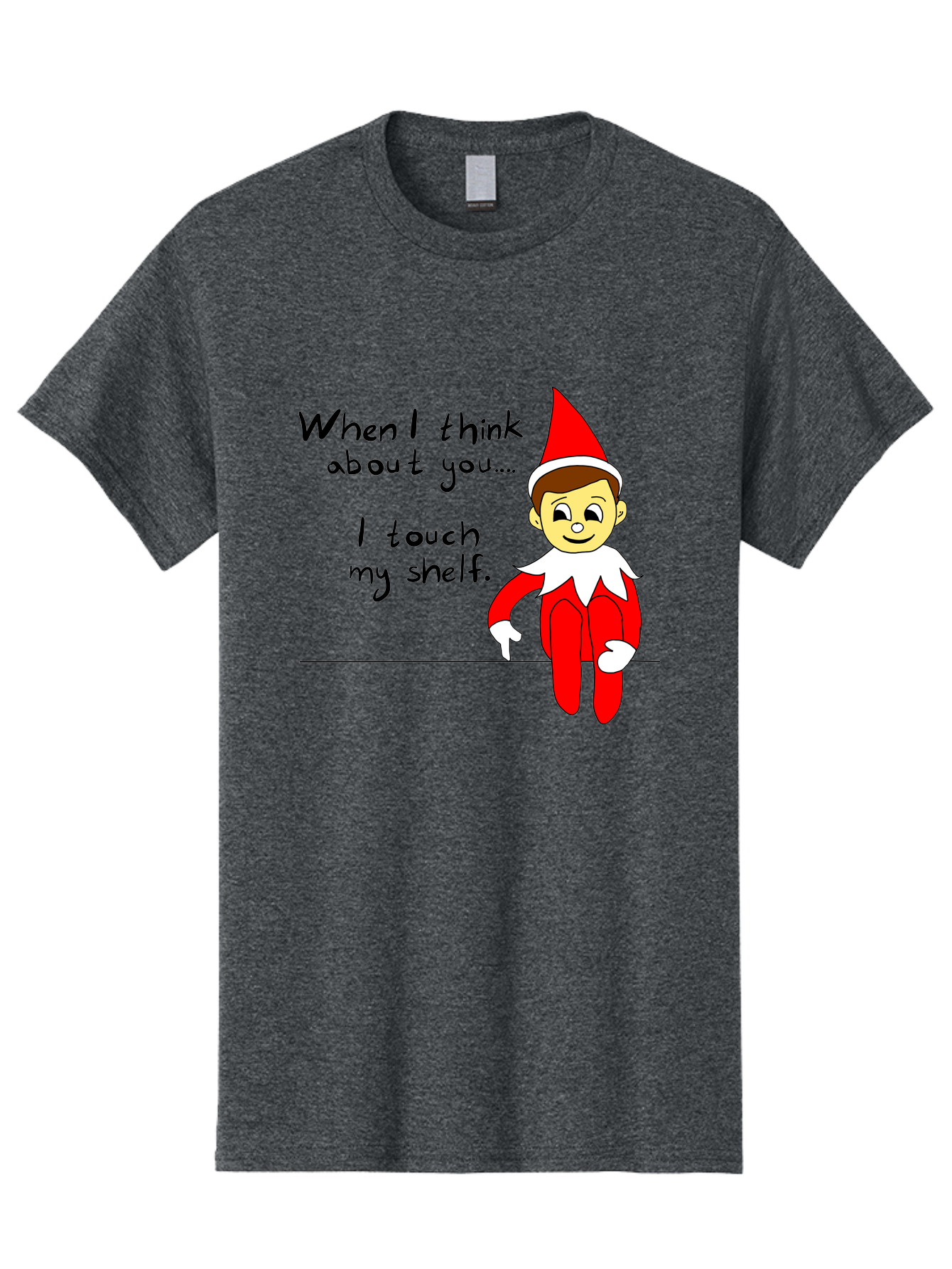 Elf-On-The-Shelf-Meme Men'S Graphic Tee, 100% Cotton, Comfortable Casual Summer Wear, Machine Washable, Elf On The Shelf, Christmas Humor, Funny Elf, Holiday Jokes, Christmas Fun, Elf Antics, Festive Humor - Aaa031