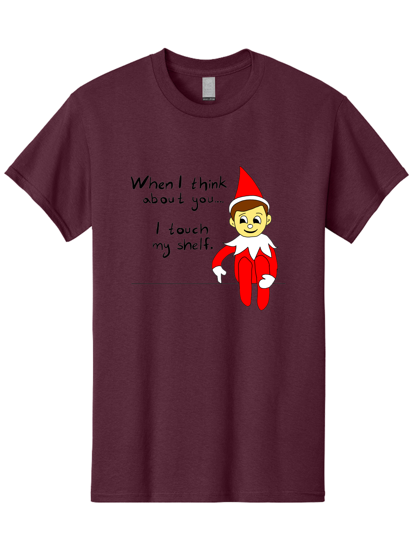 Elf-On-The-Shelf-Meme Men'S Graphic Tee, 100% Cotton, Comfortable Casual Summer Wear, Machine Washable, Elf On The Shelf, Christmas Humor, Funny Elf, Holiday Jokes, Christmas Fun, Elf Antics, Festive Humor - Aaa031