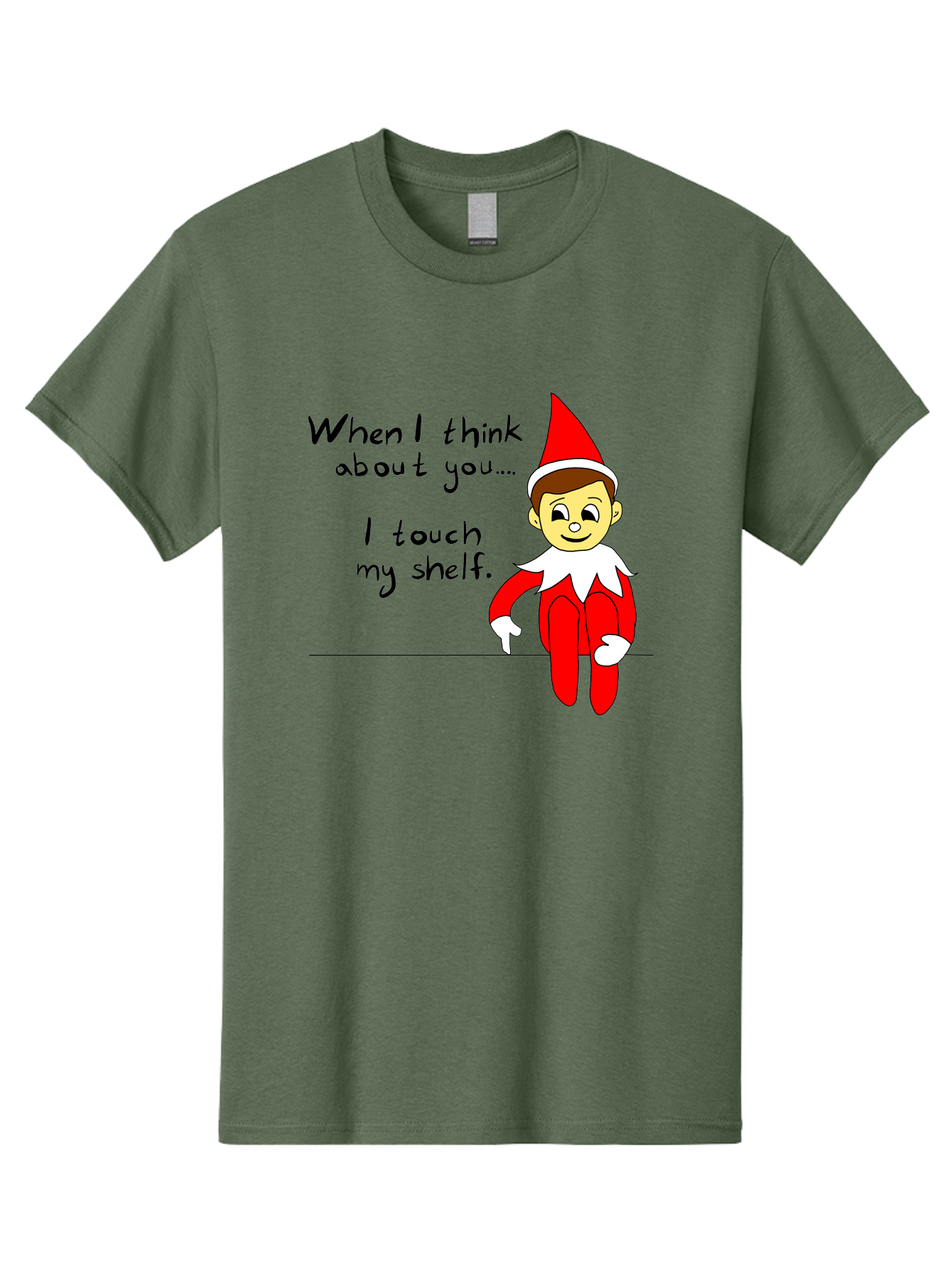 Elf-On-The-Shelf-Meme Men'S Graphic Tee, 100% Cotton, Comfortable Casual Summer Wear, Machine Washable, Elf On The Shelf, Christmas Humor, Funny Elf, Holiday Jokes, Christmas Fun, Elf Antics, Festive Humor - Aaa031