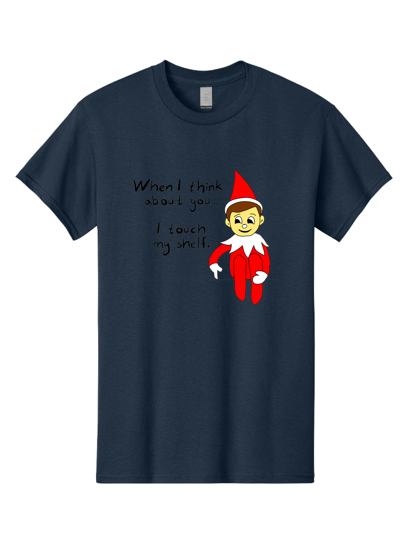 Elf-On-The-Shelf-Meme Men'S Graphic Tee, 100% Cotton, Comfortable Casual Summer Wear, Machine Washable, Elf On The Shelf, Christmas Humor, Funny Elf, Holiday Jokes, Christmas Fun, Elf Antics, Festive Humor - Aaa031