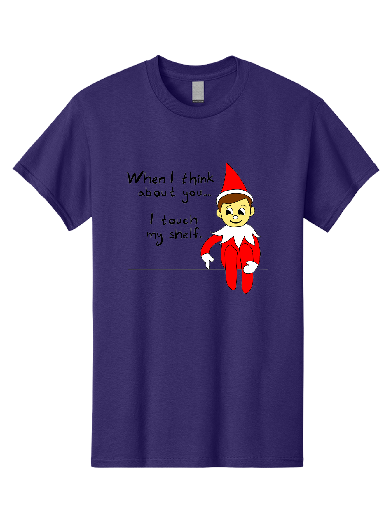 Elf-On-The-Shelf-Meme Men'S Graphic Tee, 100% Cotton, Comfortable Casual Summer Wear, Machine Washable, Elf On The Shelf, Christmas Humor, Funny Elf, Holiday Jokes, Christmas Fun, Elf Antics, Festive Humor - Aaa031