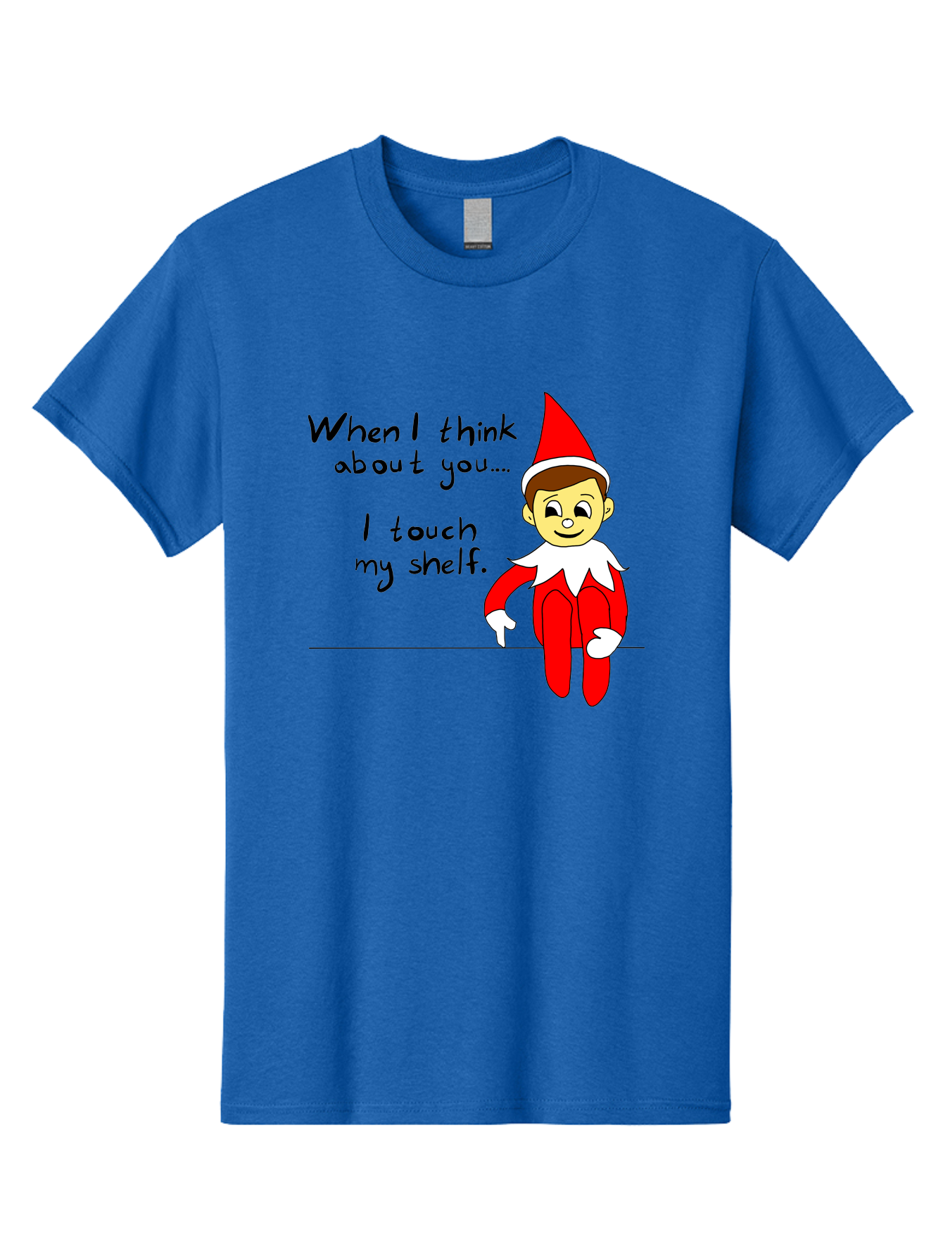 Elf-On-The-Shelf-Meme Men'S Graphic Tee, 100% Cotton, Comfortable Casual Summer Wear, Machine Washable, Elf On The Shelf, Christmas Humor, Funny Elf, Holiday Jokes, Christmas Fun, Elf Antics, Festive Humor - Aaa031