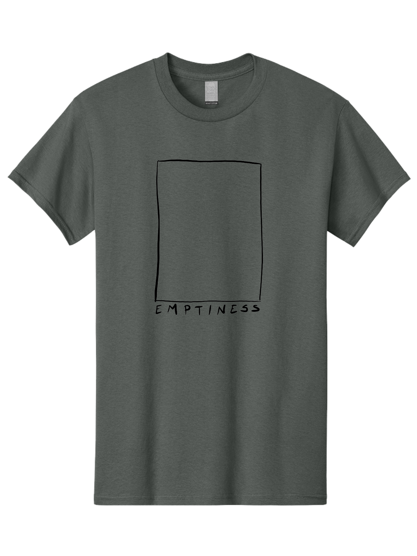 Emptiness Men'S Graphic Tee, 100% Cotton, Comfortable Casual Summer Wear, Machine Washable, Hand Drawn Rectangle, Empty Space, Minimalist Design, Abstract Art, Void, Blank Slate, Simplicity, Monochrome Illustration, Abstract Expressionism - Aaa032