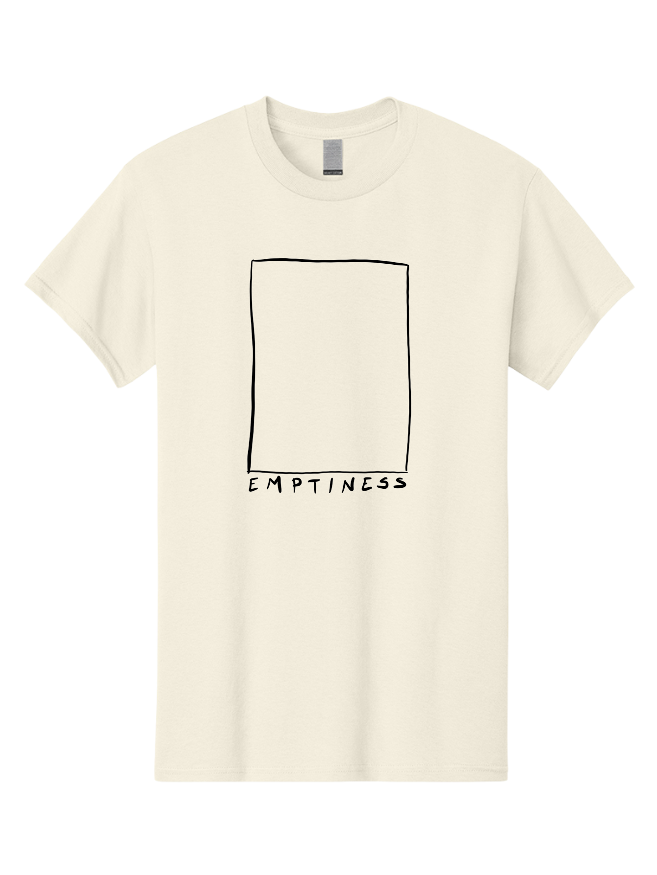 Emptiness Men'S Graphic Tee, 100% Cotton, Comfortable Casual Summer Wear, Machine Washable, Hand Drawn Rectangle, Empty Space, Minimalist Design, Abstract Art, Void, Blank Slate, Simplicity, Monochrome Illustration, Abstract Expressionism - Aaa032