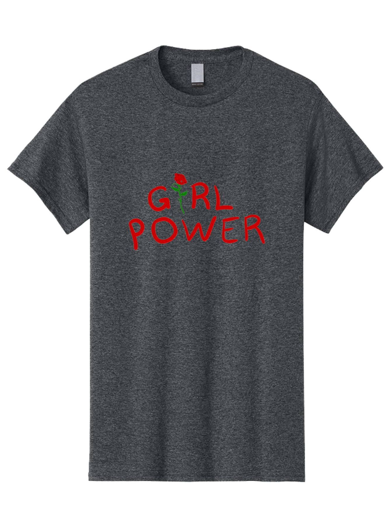 Girl-Power Men'S Graphic Tee, 100% Cotton, Comfortable Casual Summer Wear, Machine Washable, Girl Power, Feminist Movement, Empowerment, Red Rose, Symbol Of Strength, Women'S Rights, Independence - Aaa043