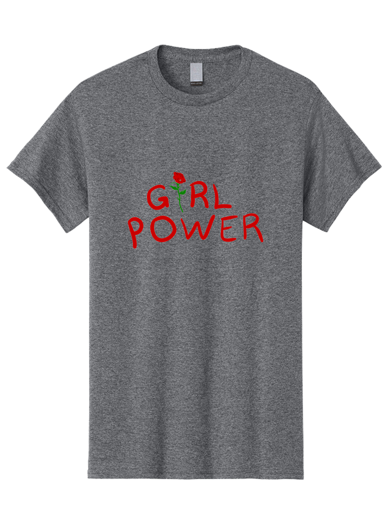Girl-Power Men'S Graphic Tee, 100% Cotton, Comfortable Casual Summer Wear, Machine Washable, Girl Power, Feminist Movement, Empowerment, Red Rose, Symbol Of Strength, Women'S Rights, Independence - Aaa043