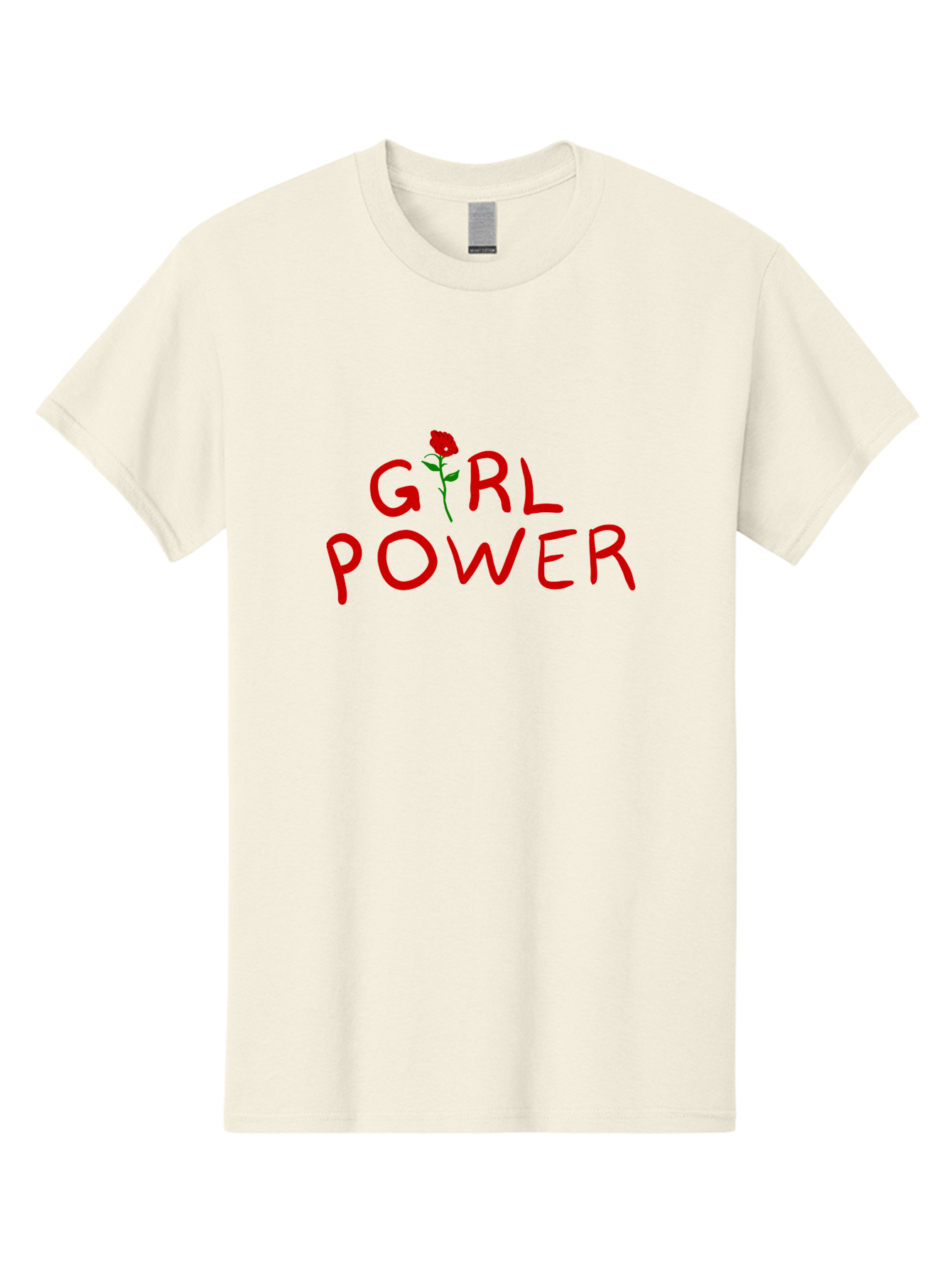 Girl-Power Men'S Graphic Tee, 100% Cotton, Comfortable Casual Summer Wear, Machine Washable, Girl Power, Feminist Movement, Empowerment, Red Rose, Symbol Of Strength, Women'S Rights, Independence - Aaa043