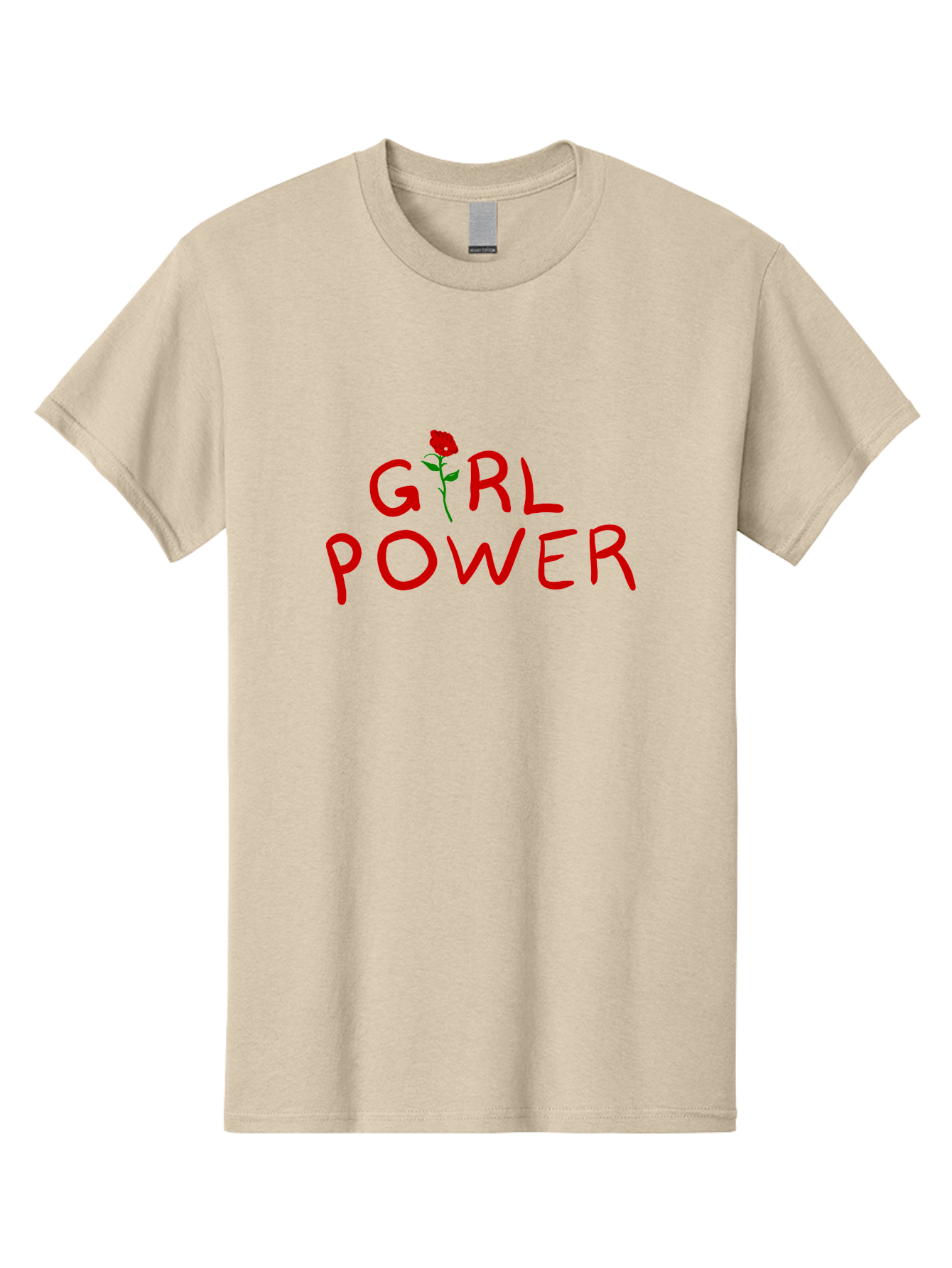 Girl-Power Men'S Graphic Tee, 100% Cotton, Comfortable Casual Summer Wear, Machine Washable, Girl Power, Feminist Movement, Empowerment, Red Rose, Symbol Of Strength, Women'S Rights, Independence - Aaa043