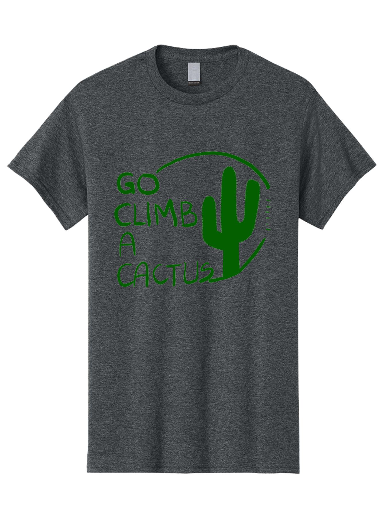 Go-Climb-A-Cactus Men'S Graphic Tee, 100% Cotton, Comfortable Casual Summer Wear, Machine Washable, Go Climb Cactus, Funny Sayings, Motivational Quotes, Satire, Humor, Adventure, Outdoors, Quirky, Cactus Love, Sarcasm - Aaa047