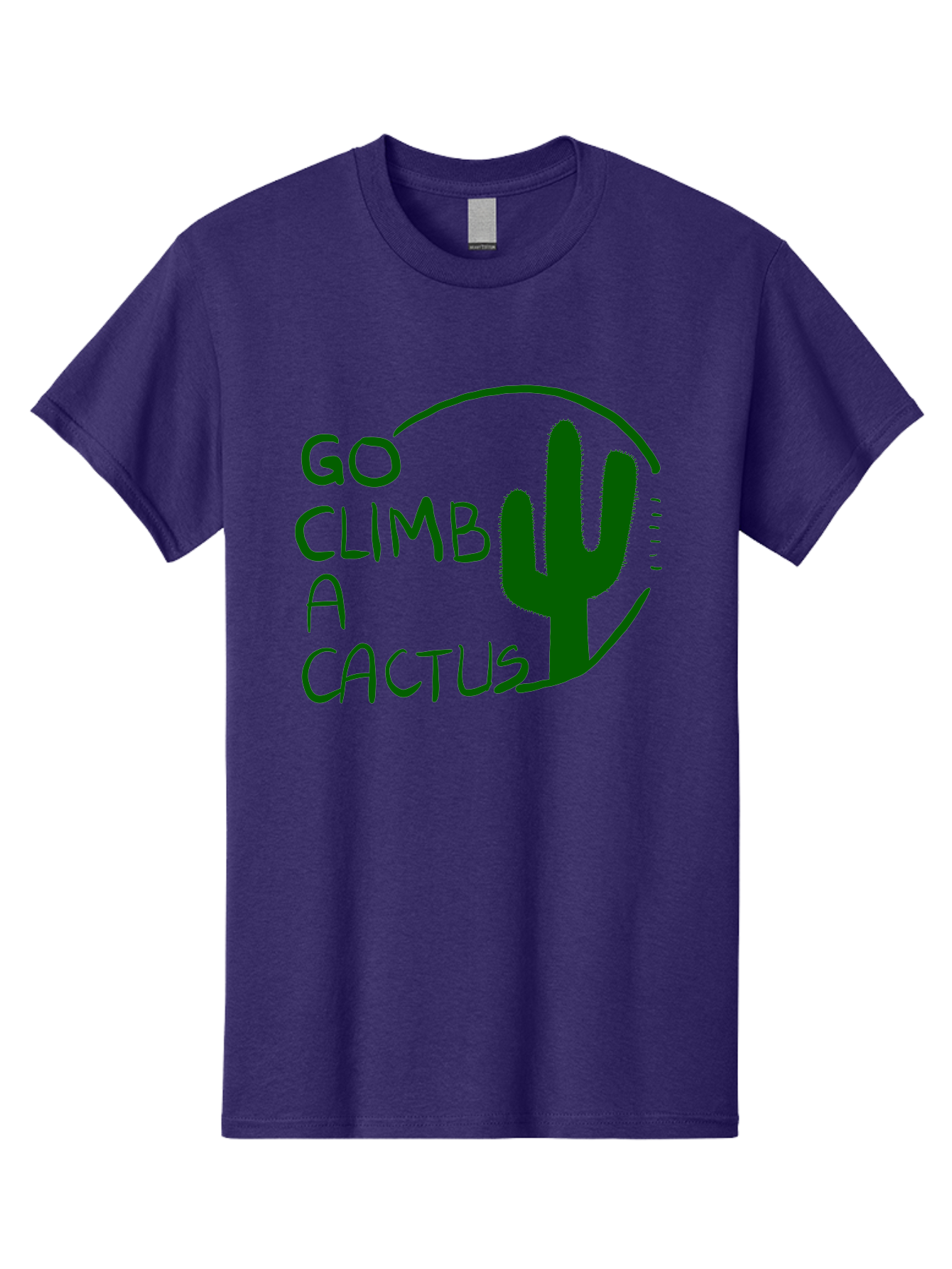 Go-Climb-A-Cactus Men'S Graphic Tee, 100% Cotton, Comfortable Casual Summer Wear, Machine Washable, Go Climb Cactus, Funny Sayings, Motivational Quotes, Satire, Humor, Adventure, Outdoors, Quirky, Cactus Love, Sarcasm - Aaa047